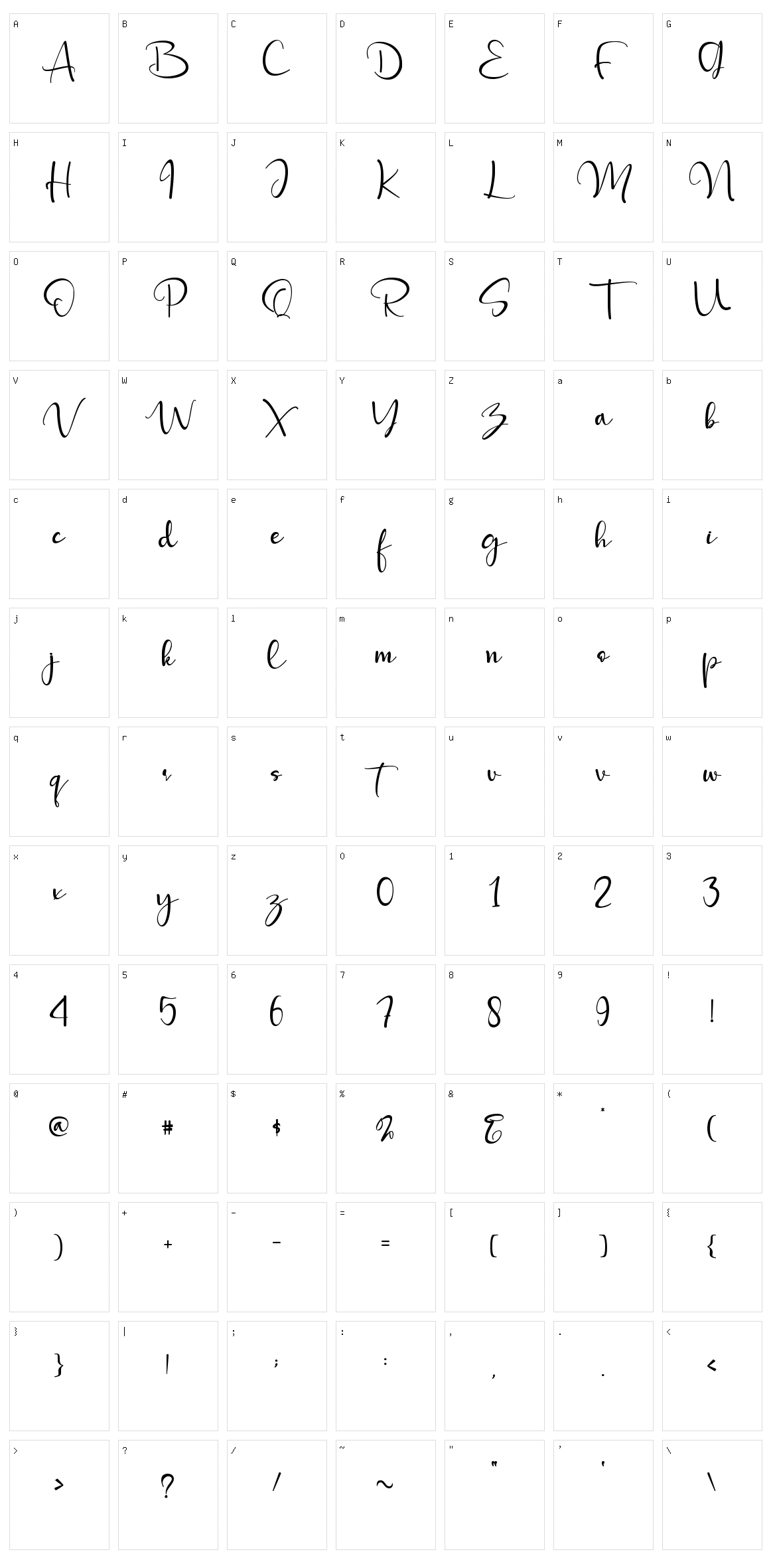 Mattera Character Set