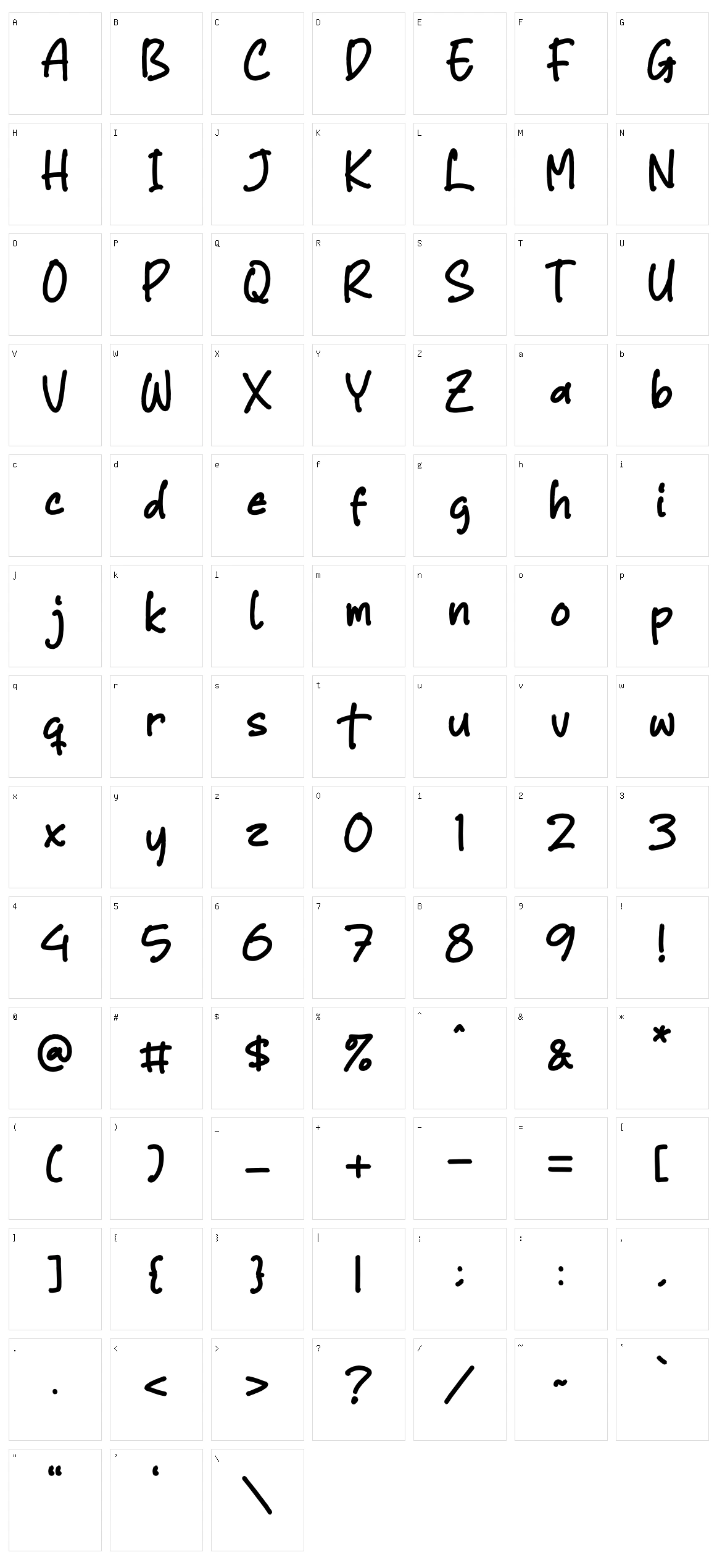 Mattew Character Set