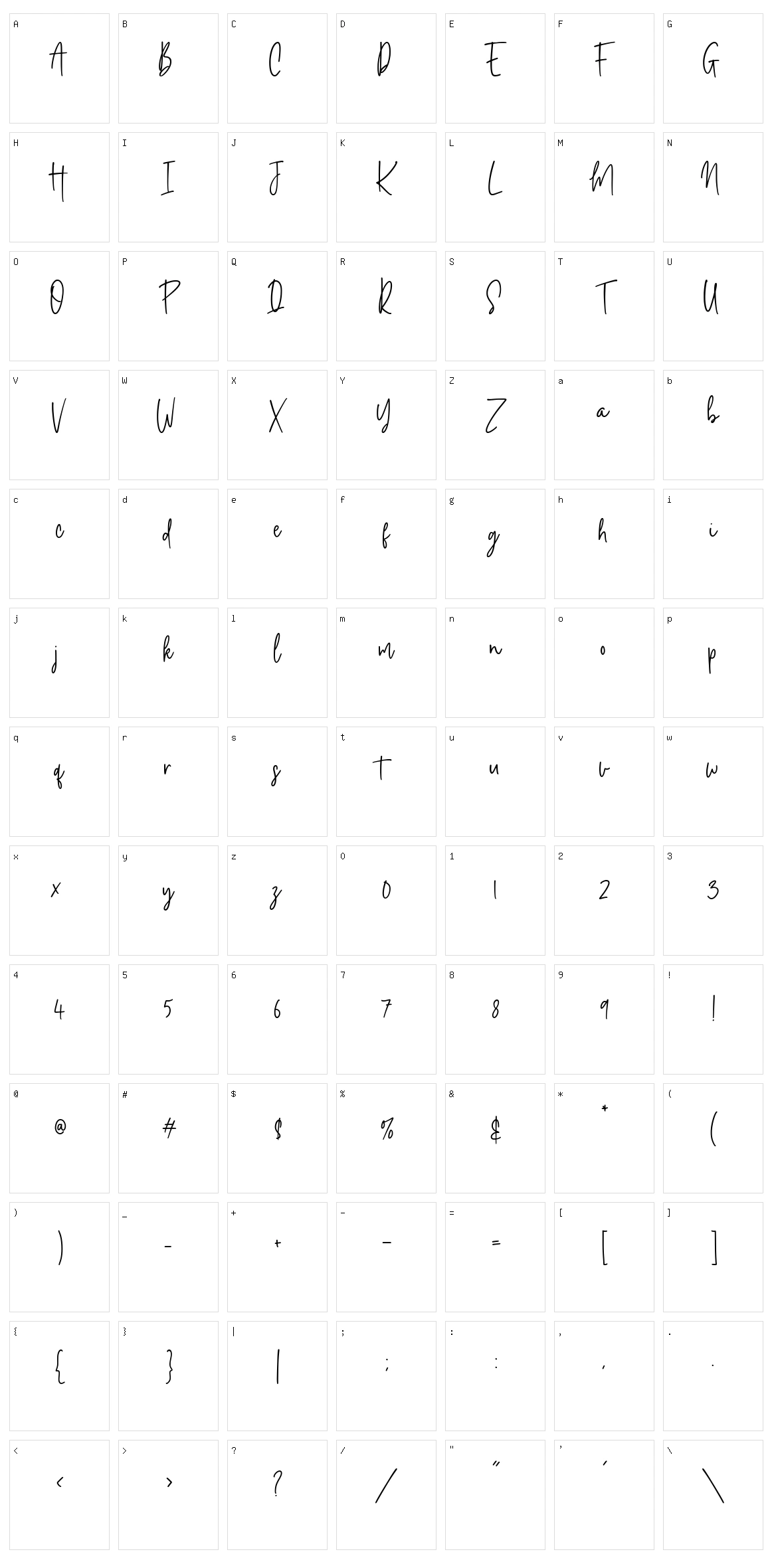 Mattiface Character Set