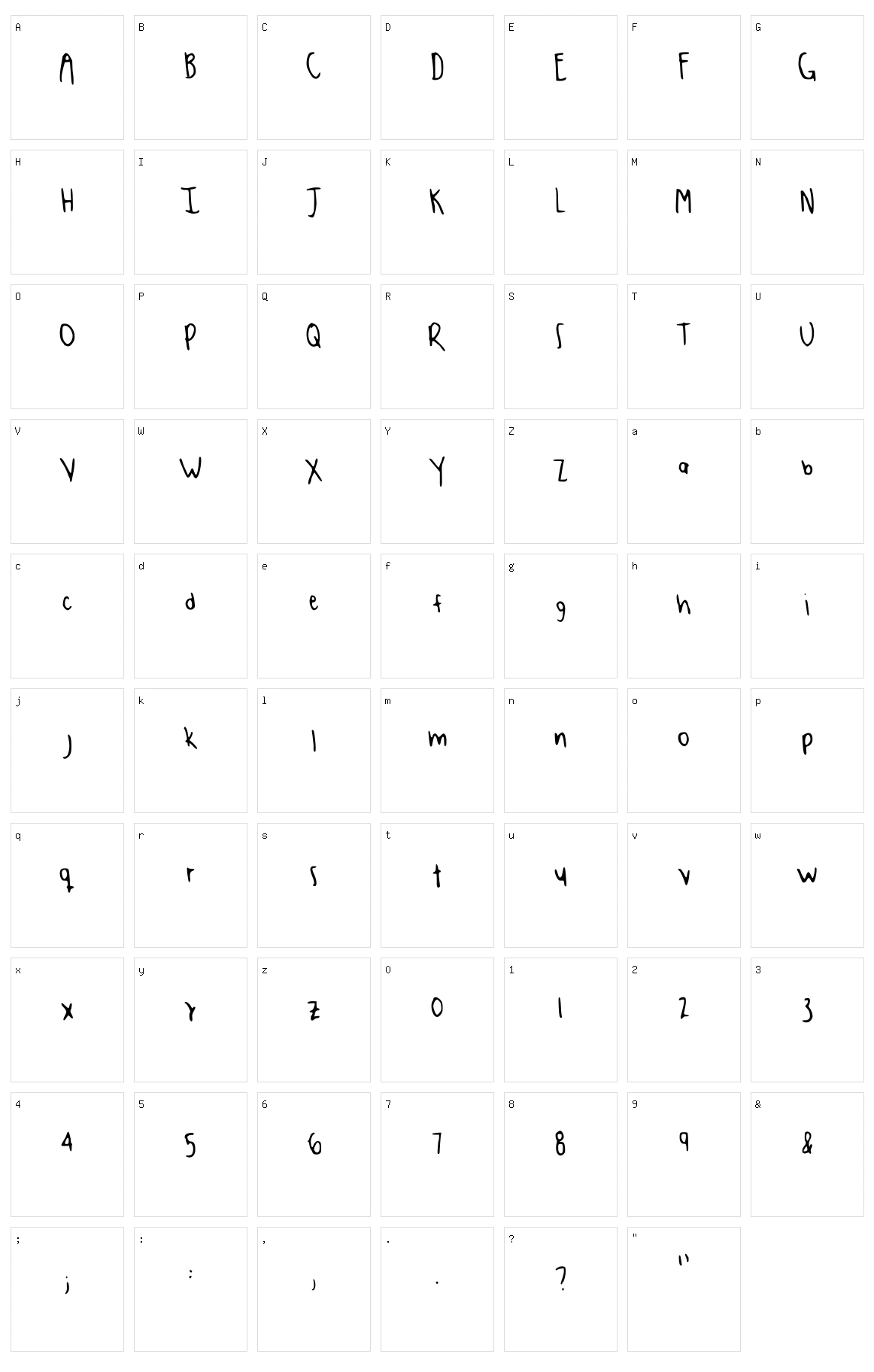 Mayte Hand Character Set