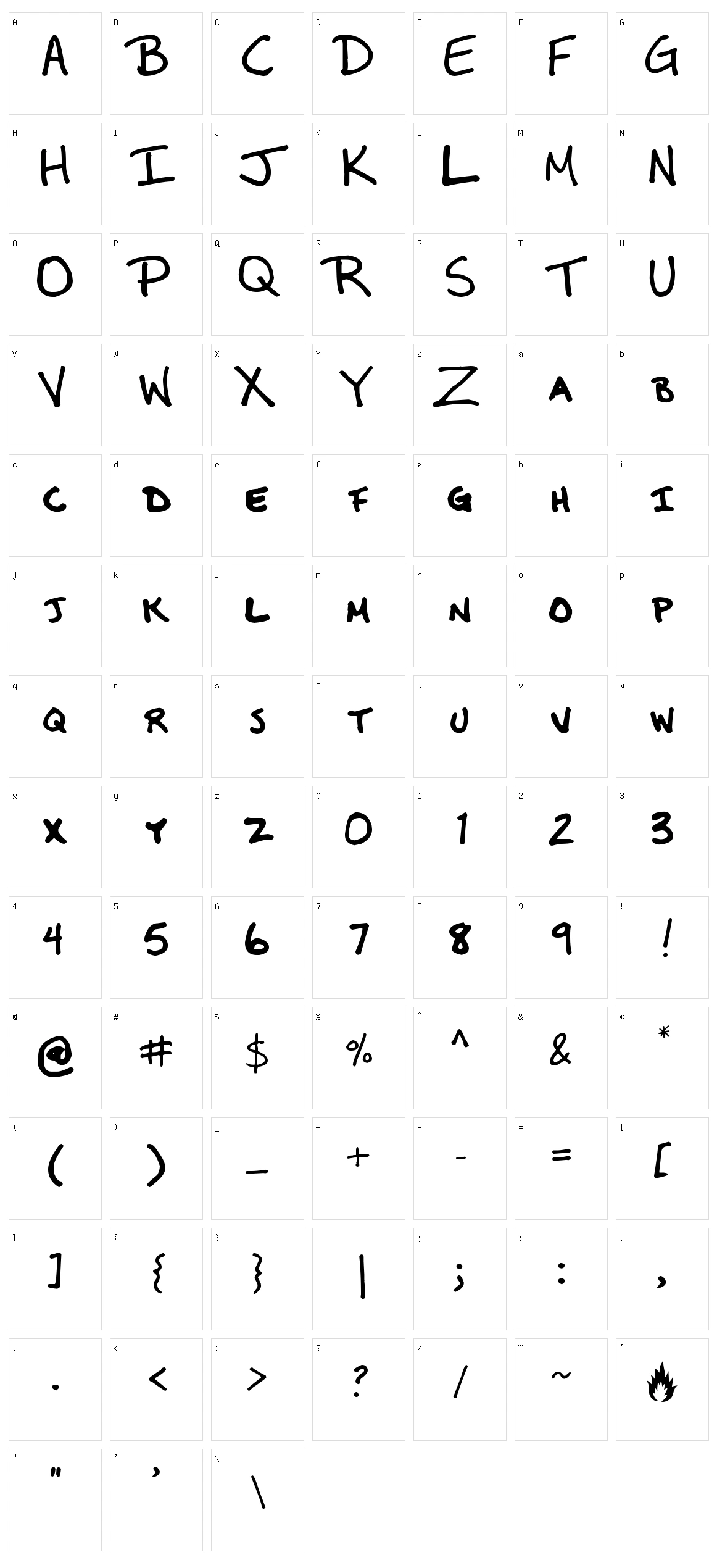 MBurnette Character Set