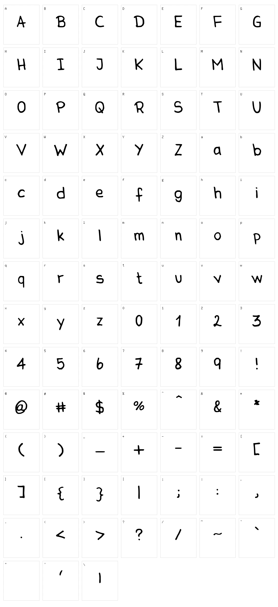 MCG Character Set