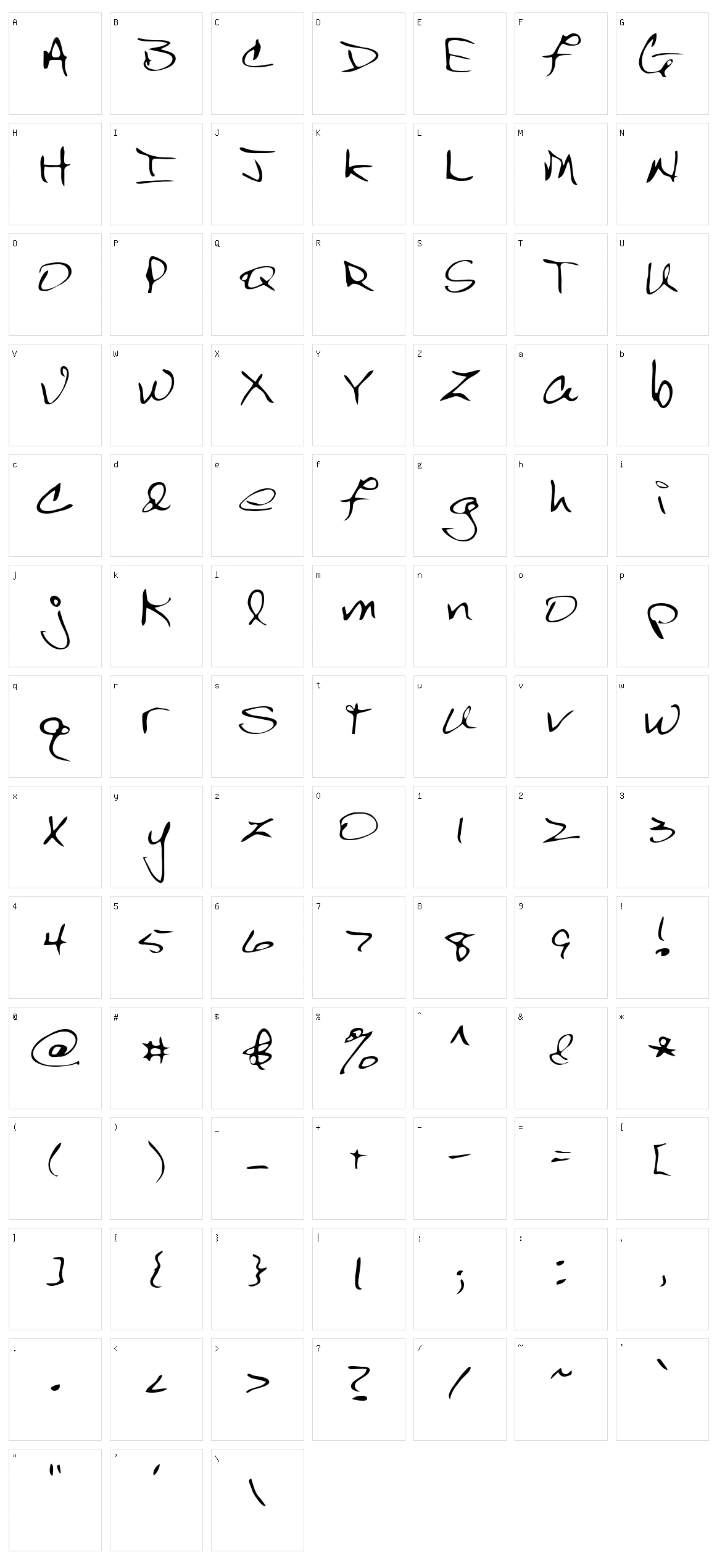 Meamury Character Set