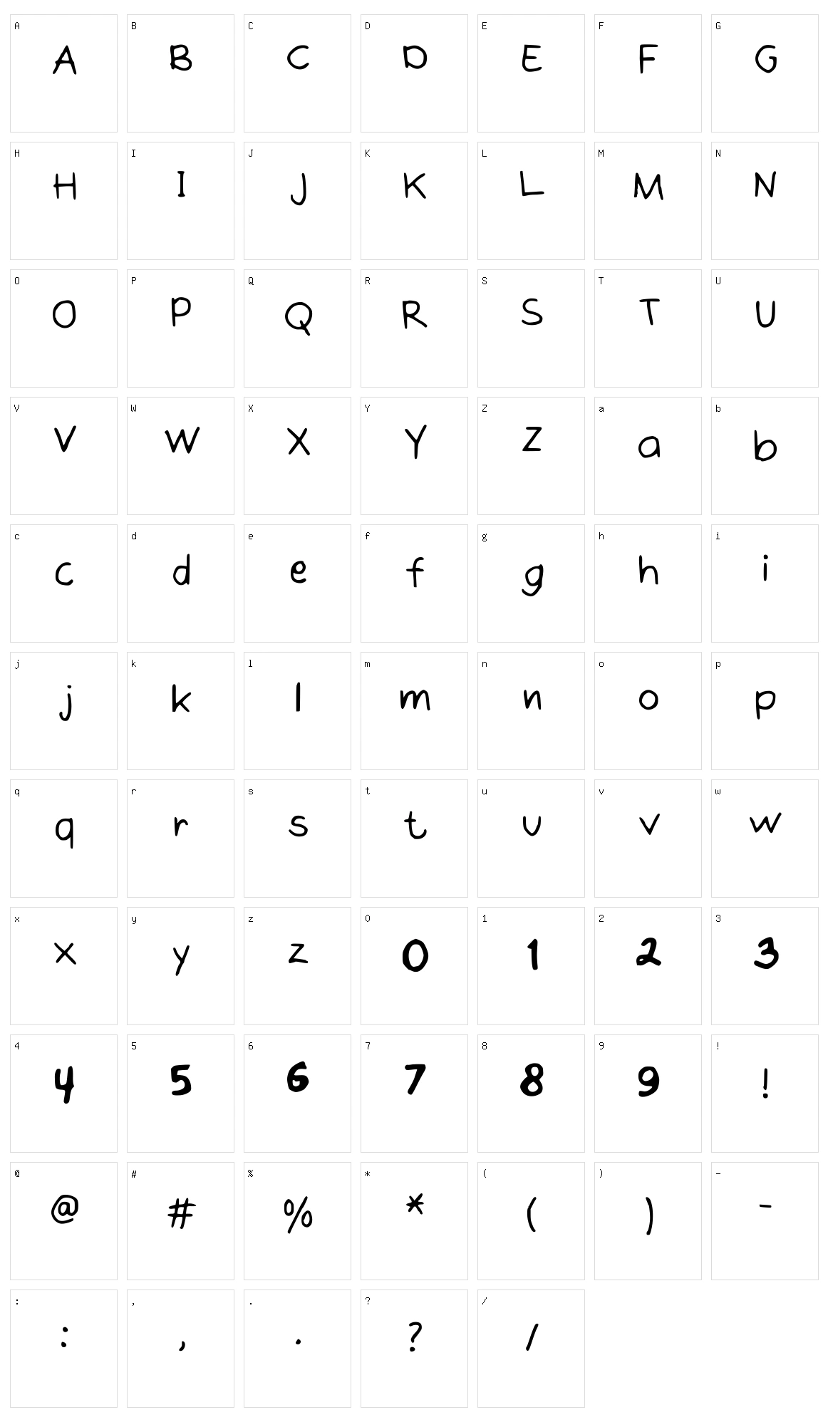 Meeneloo Character Set