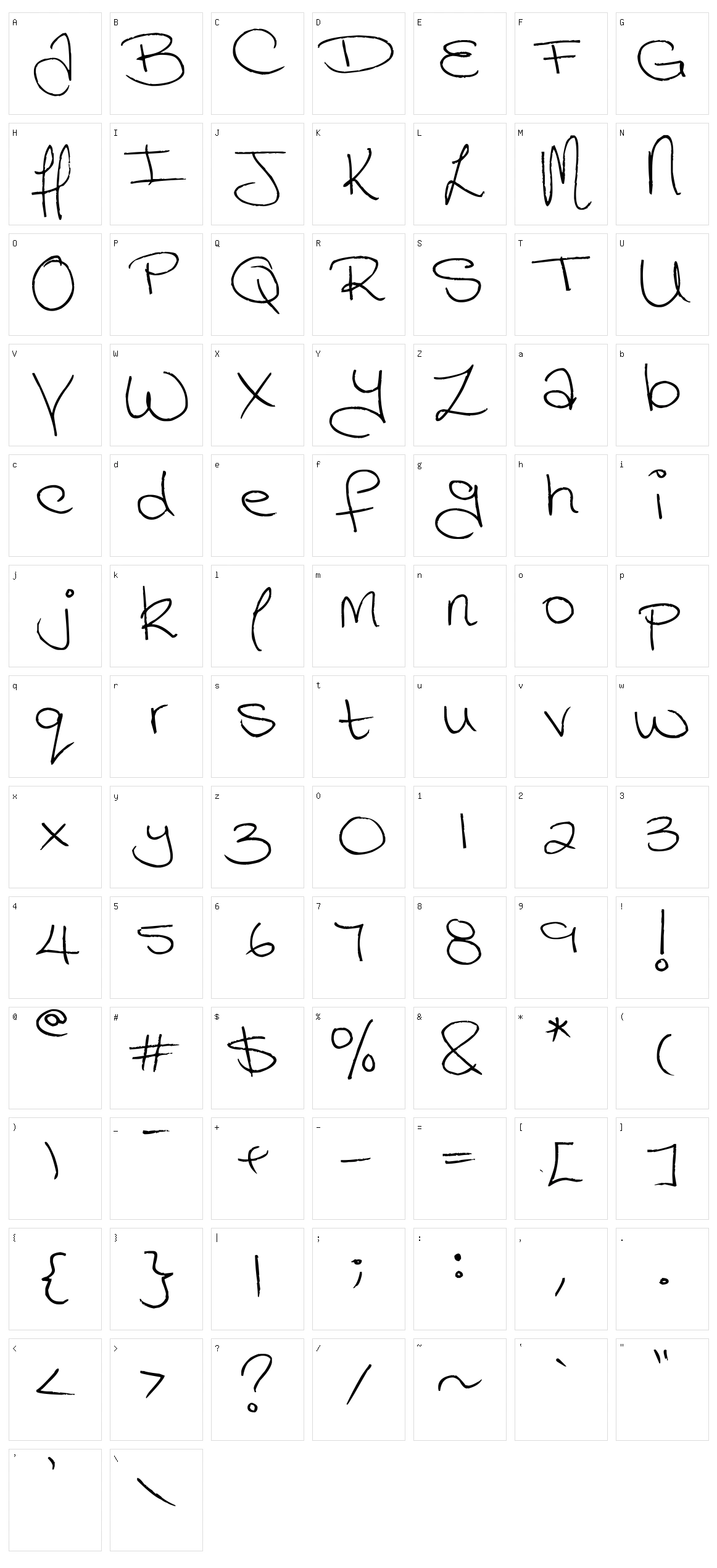 Megaink Character Set