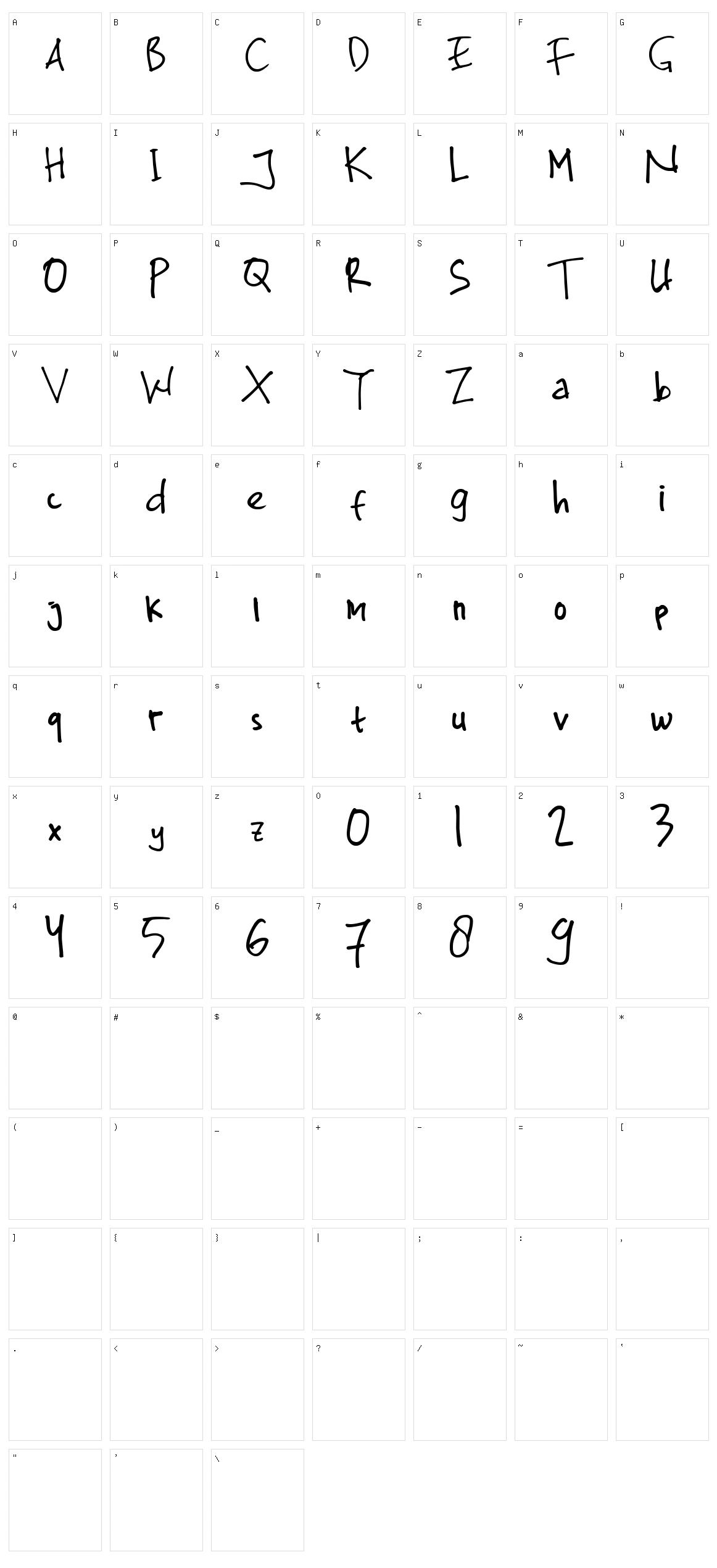 Megaponn Character Set
