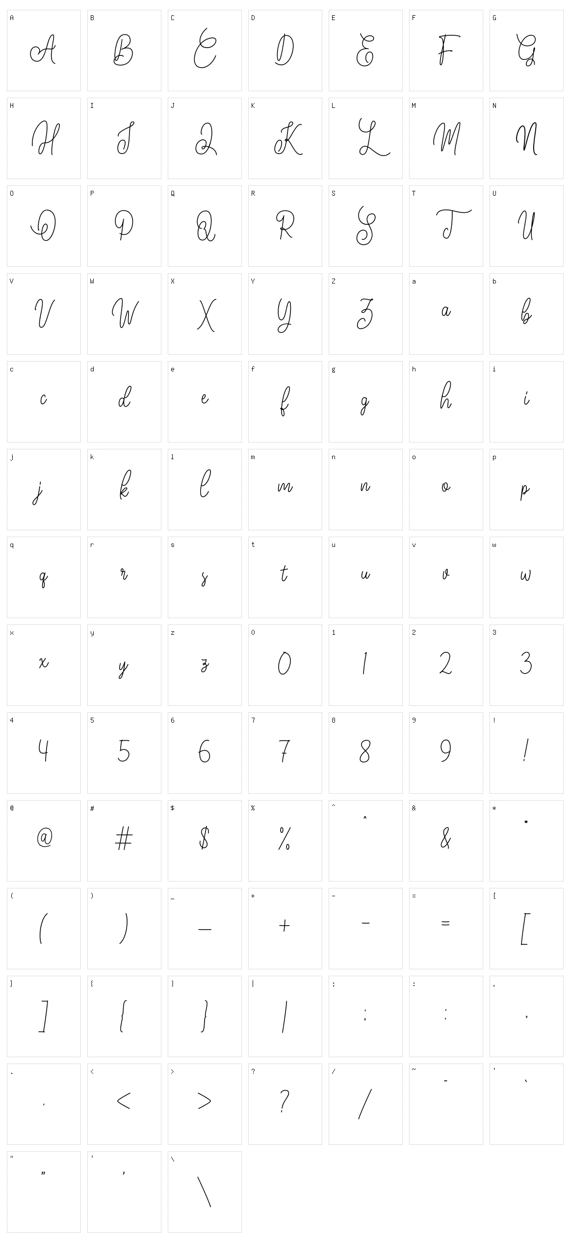 Meghatone Signature Character Set