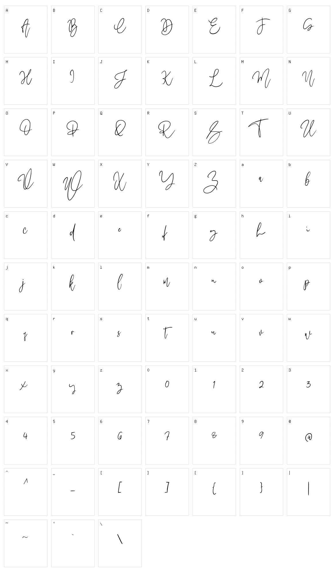 Megidame Signature Character Set