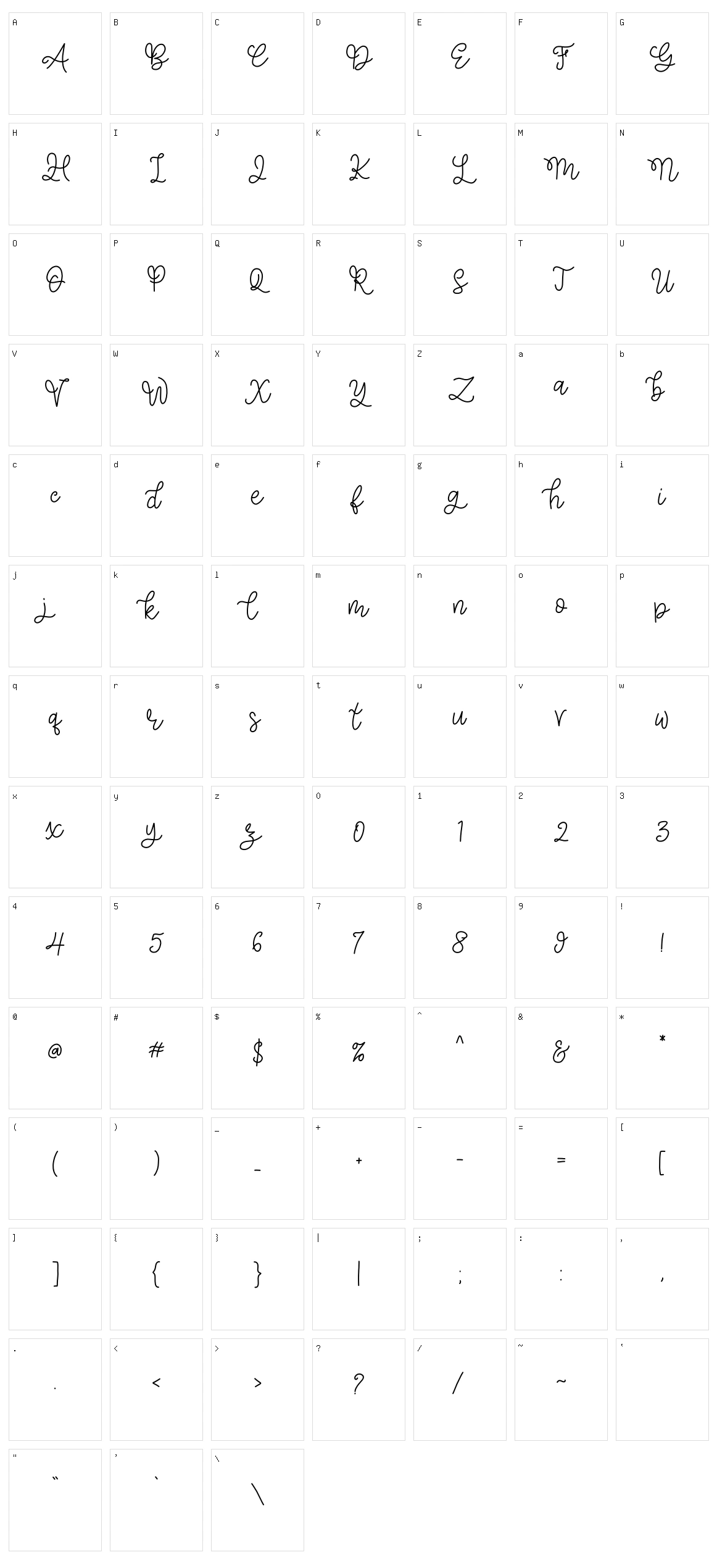 Melanie Rose Character Set