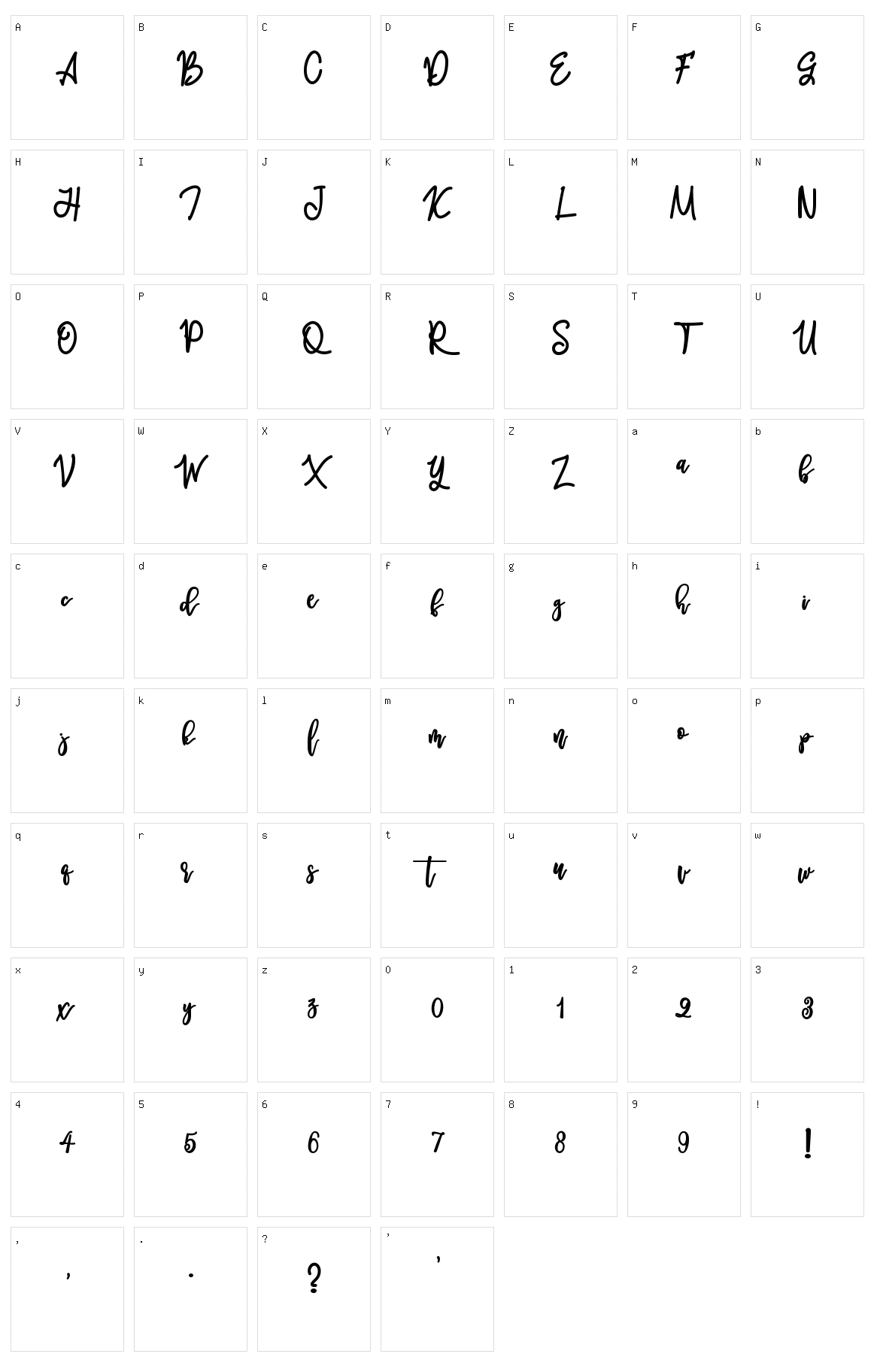 Melankolis Character Set