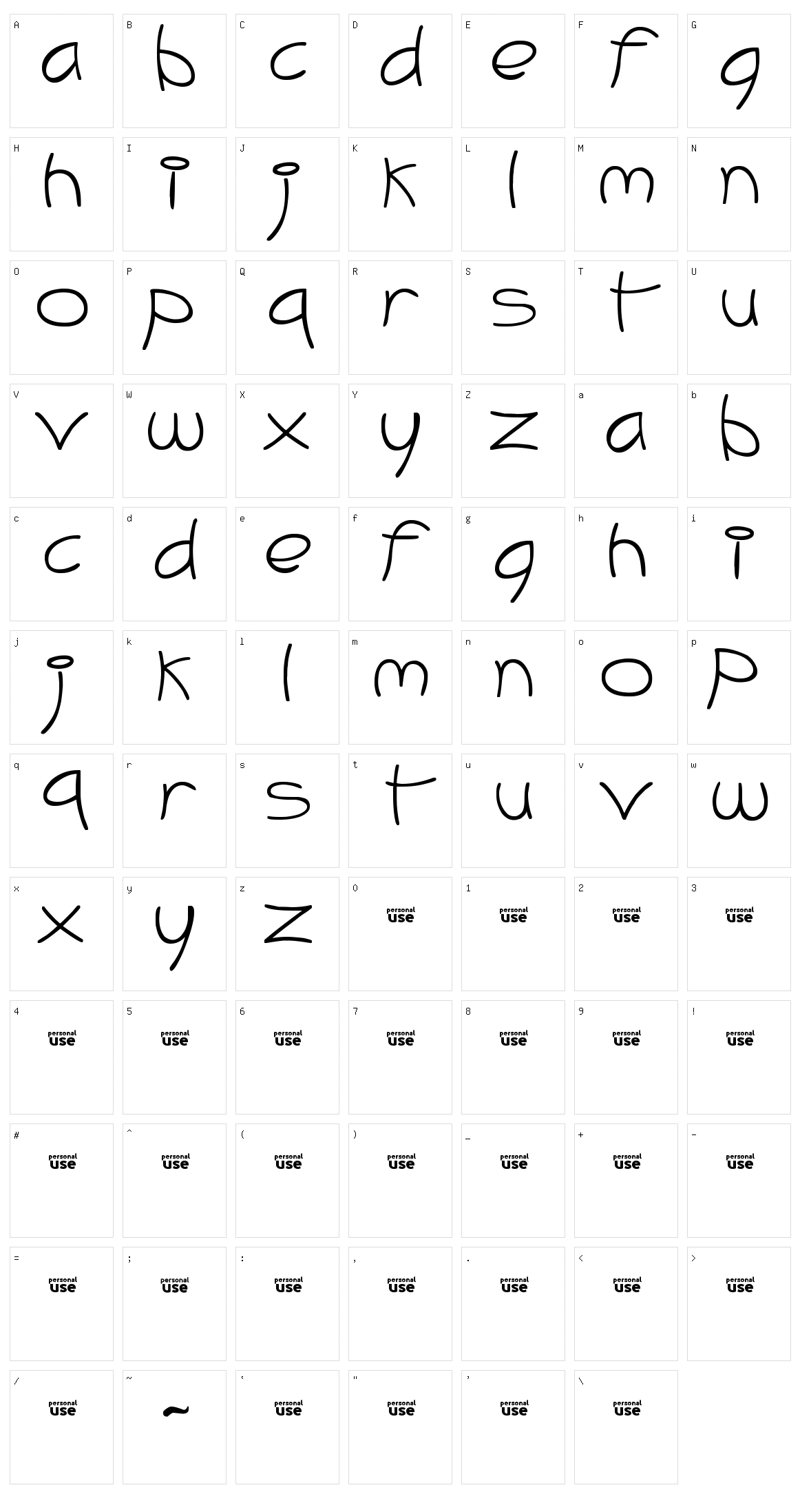 Meli Brush Character Set