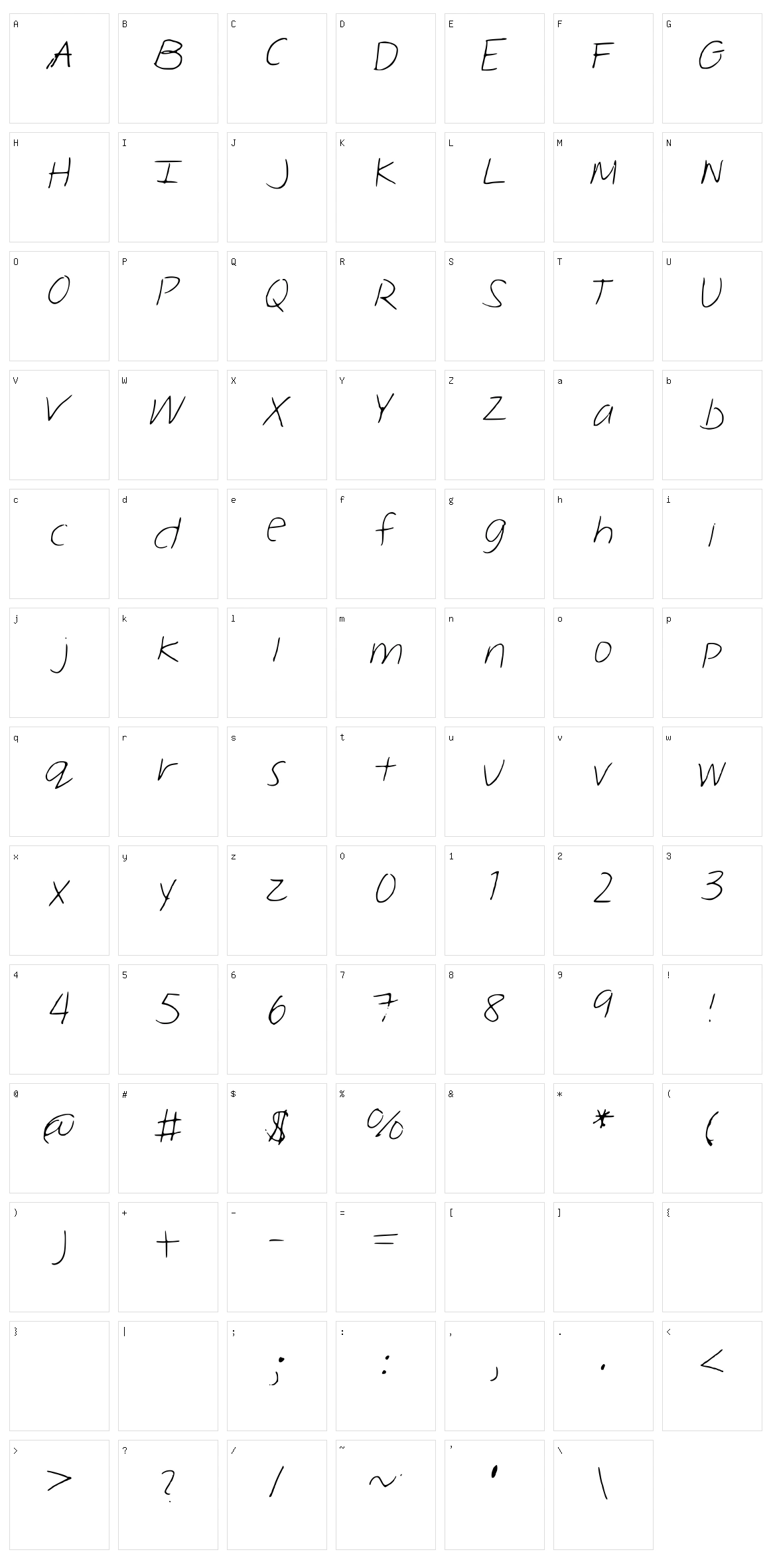 Melina Hand Character Set
