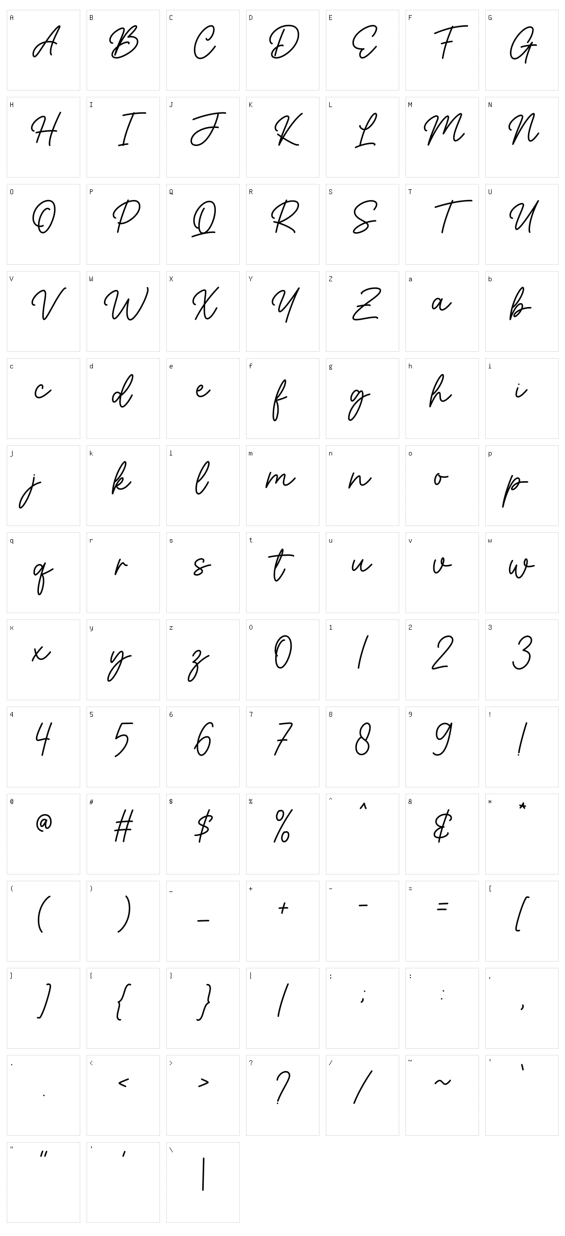 Melisa Character Set