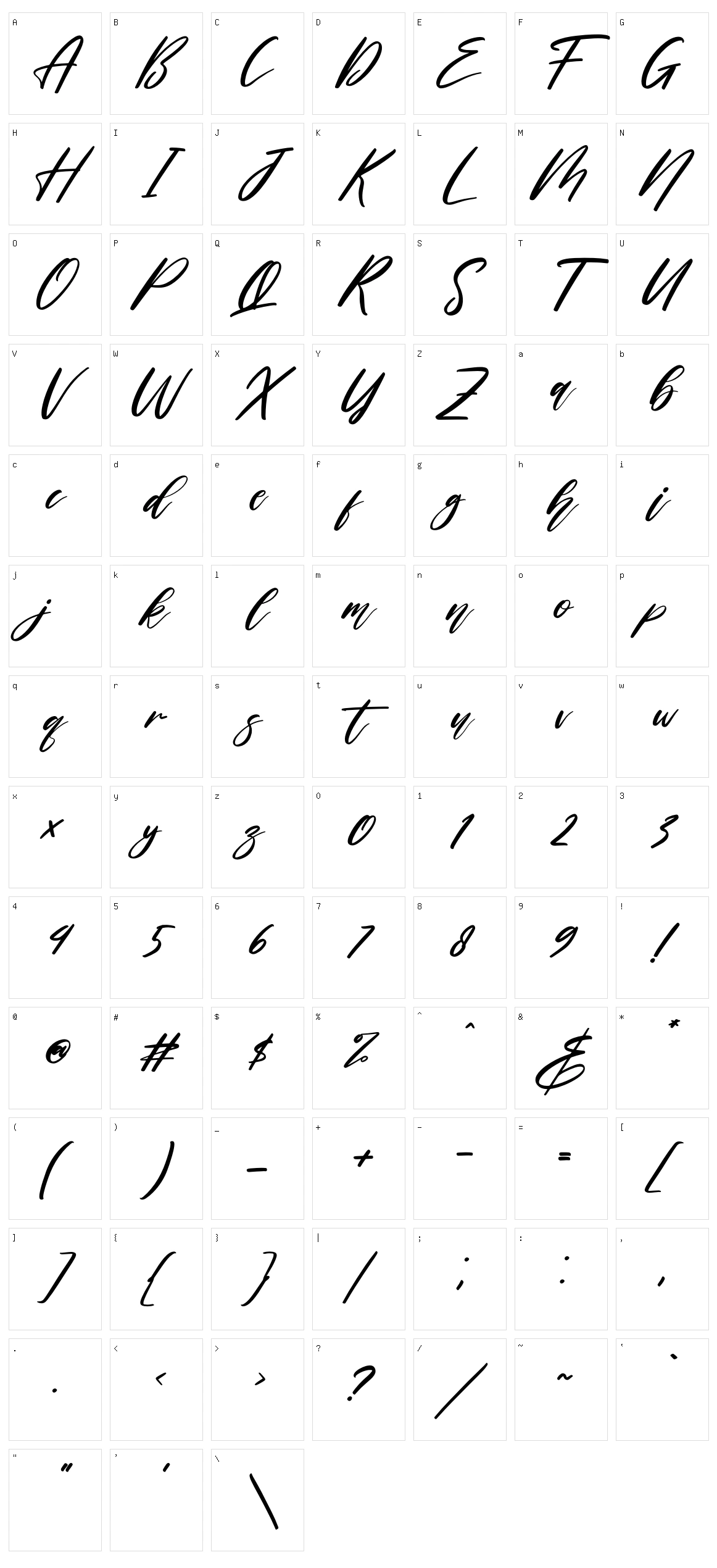 Meliska Character Set