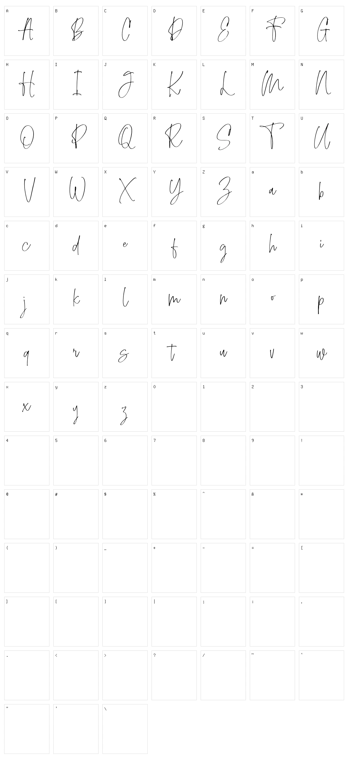 Mellenya Character Set