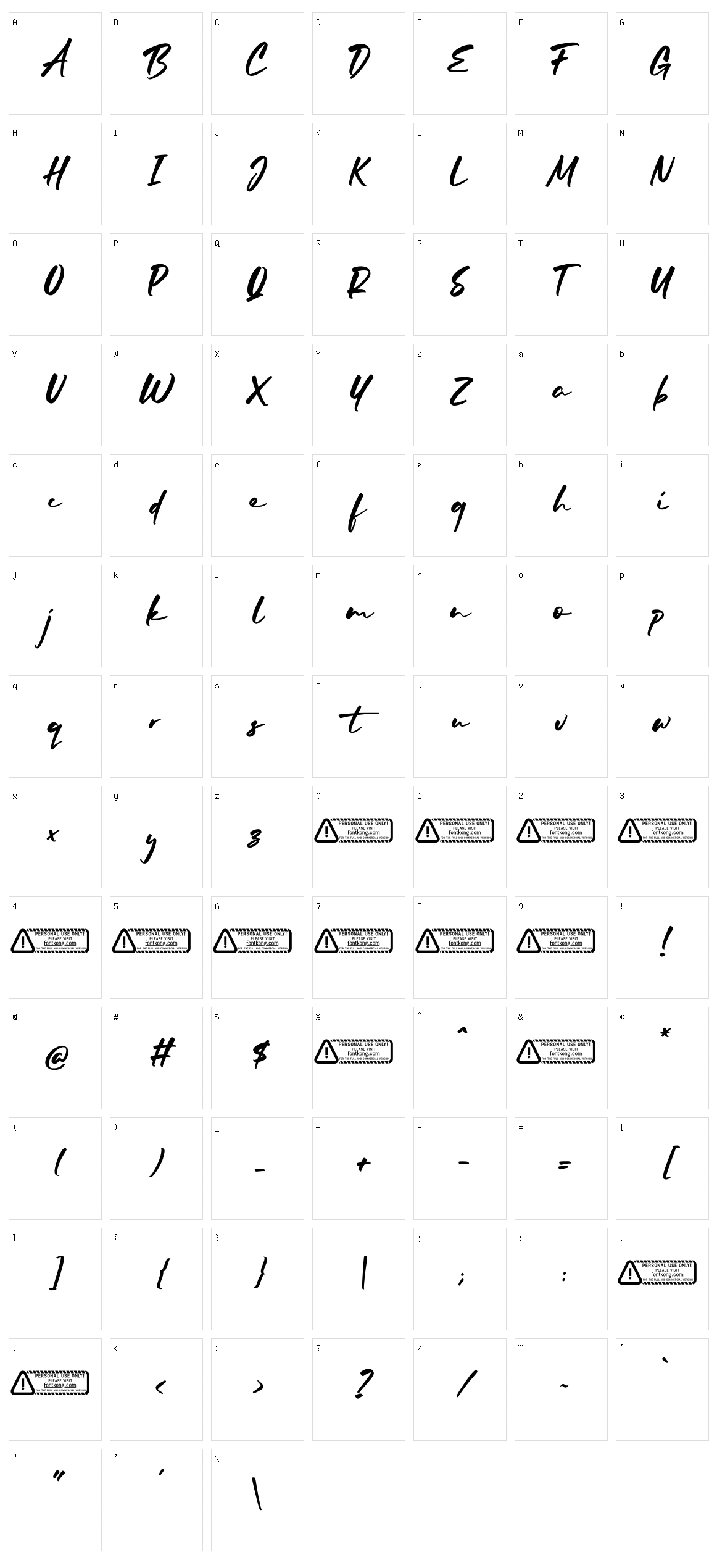 Mellodia Character Set