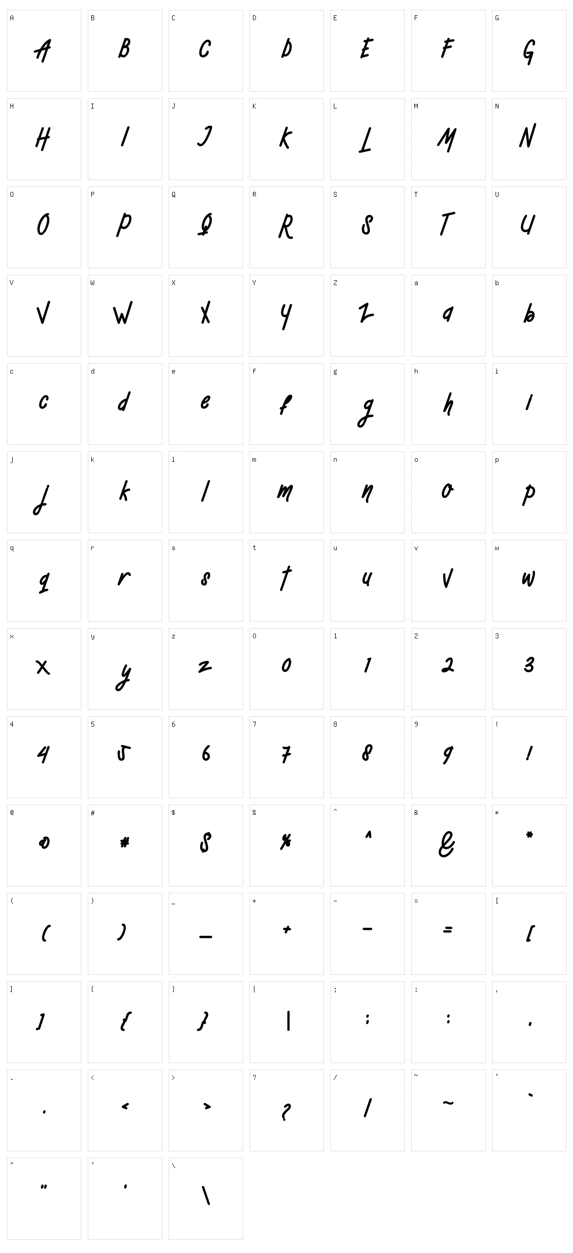 Mellow Character Set