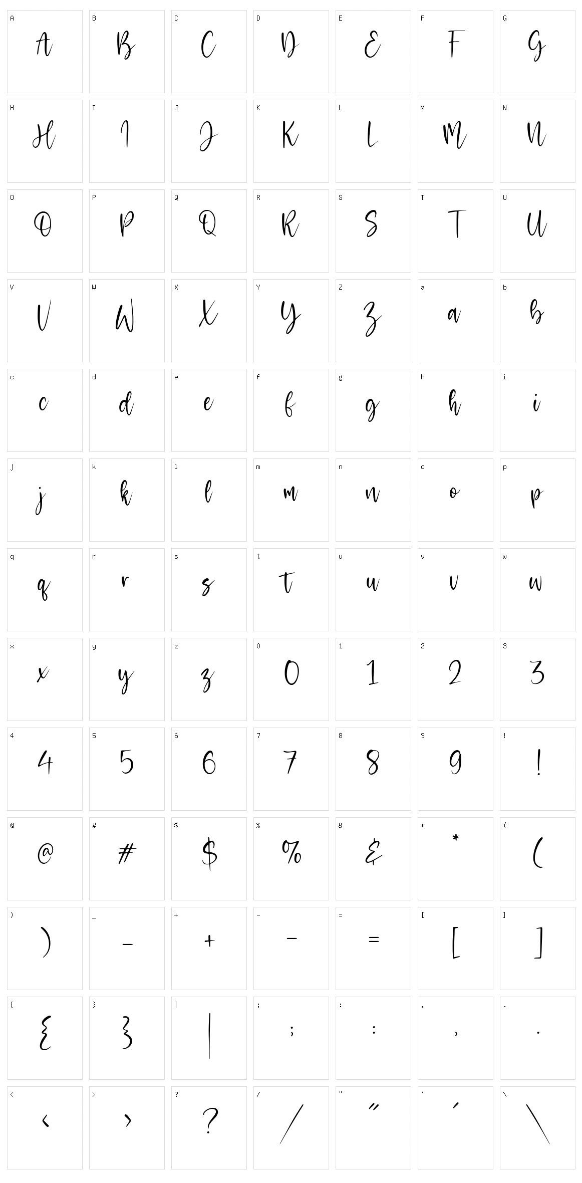 Melodicstar Character Set