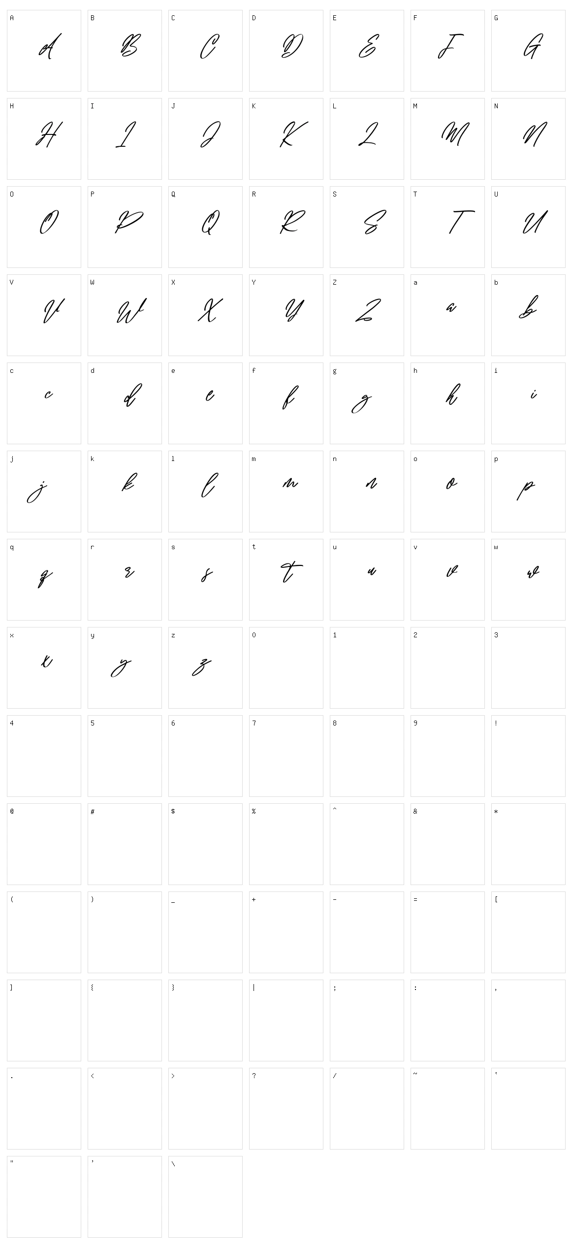 Melody Swell Character Set