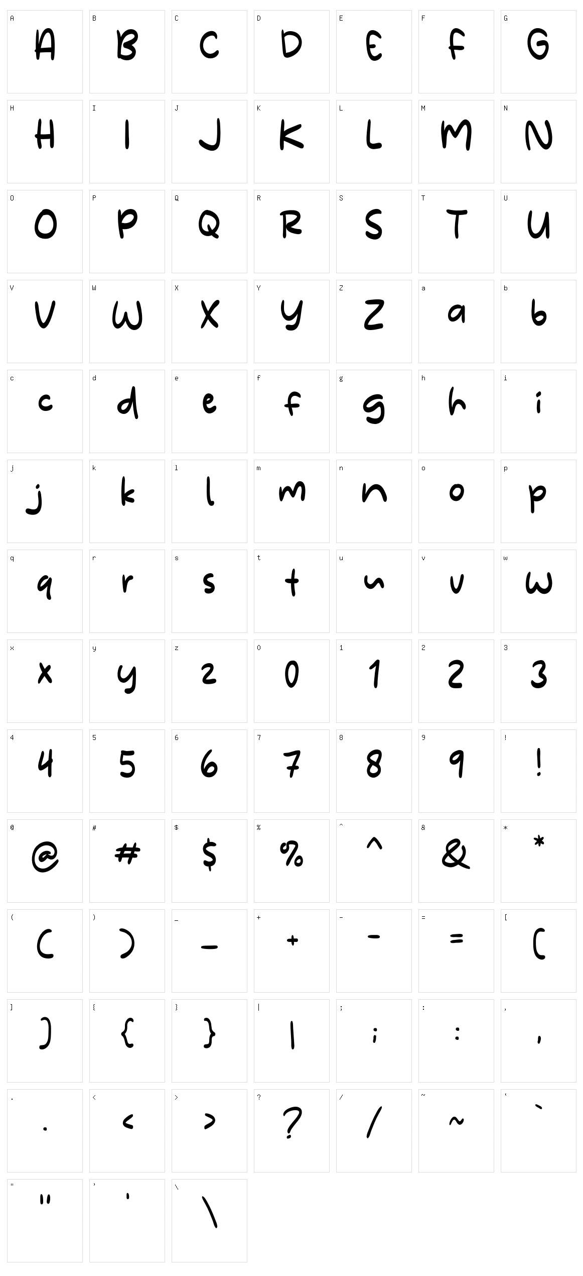 Mendung Character Set
