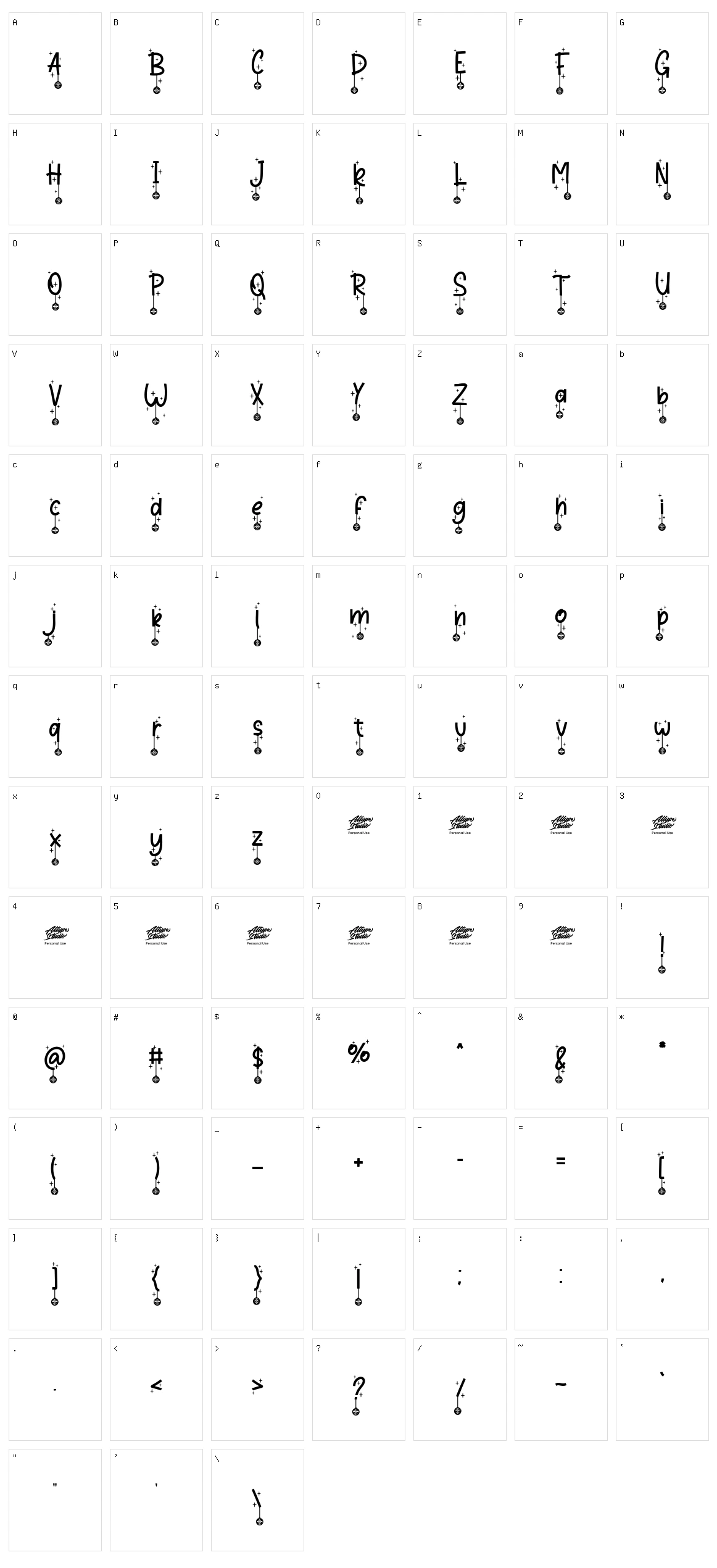 Winter Bells Character Set