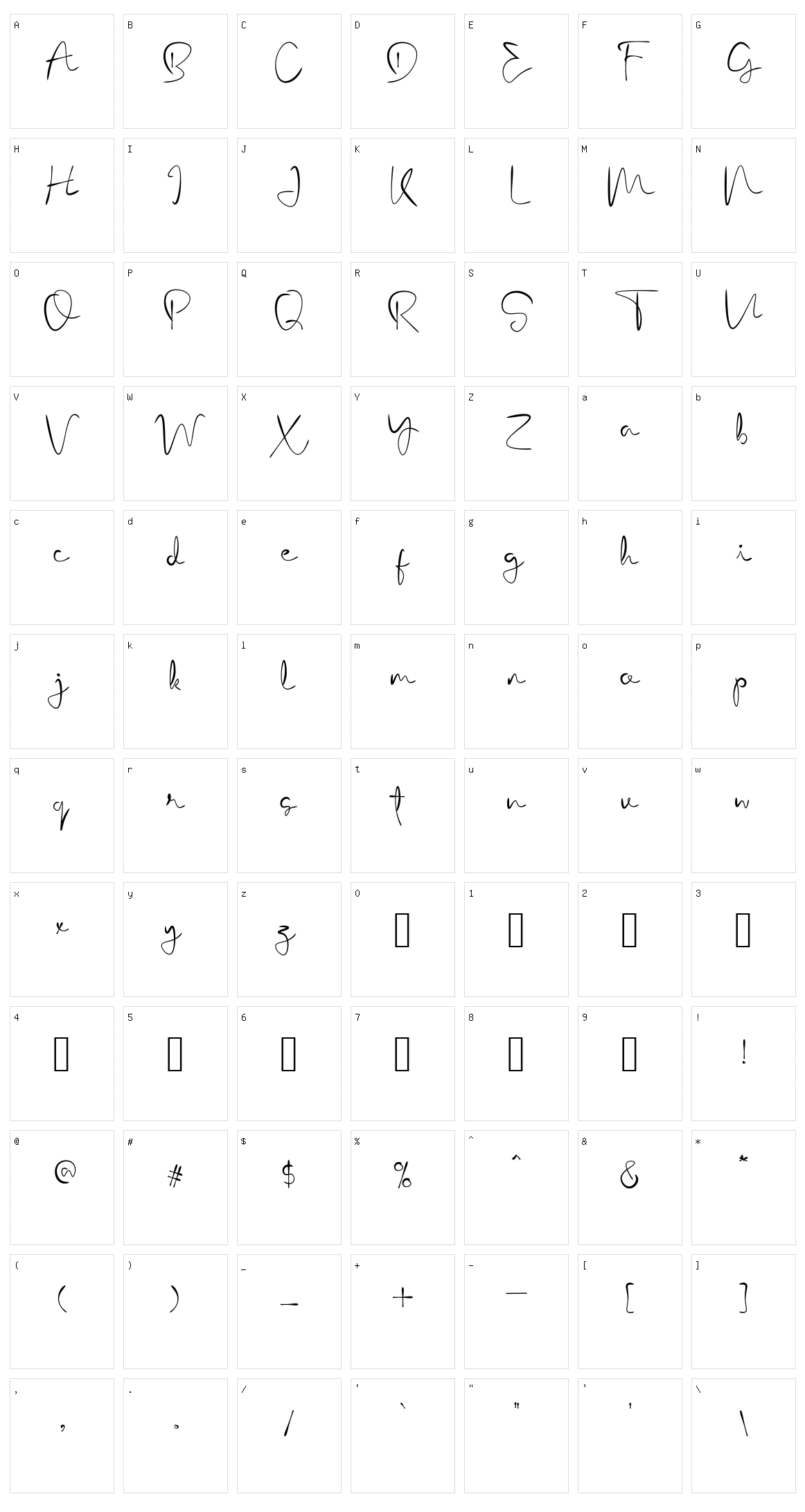 Menttari Character Set