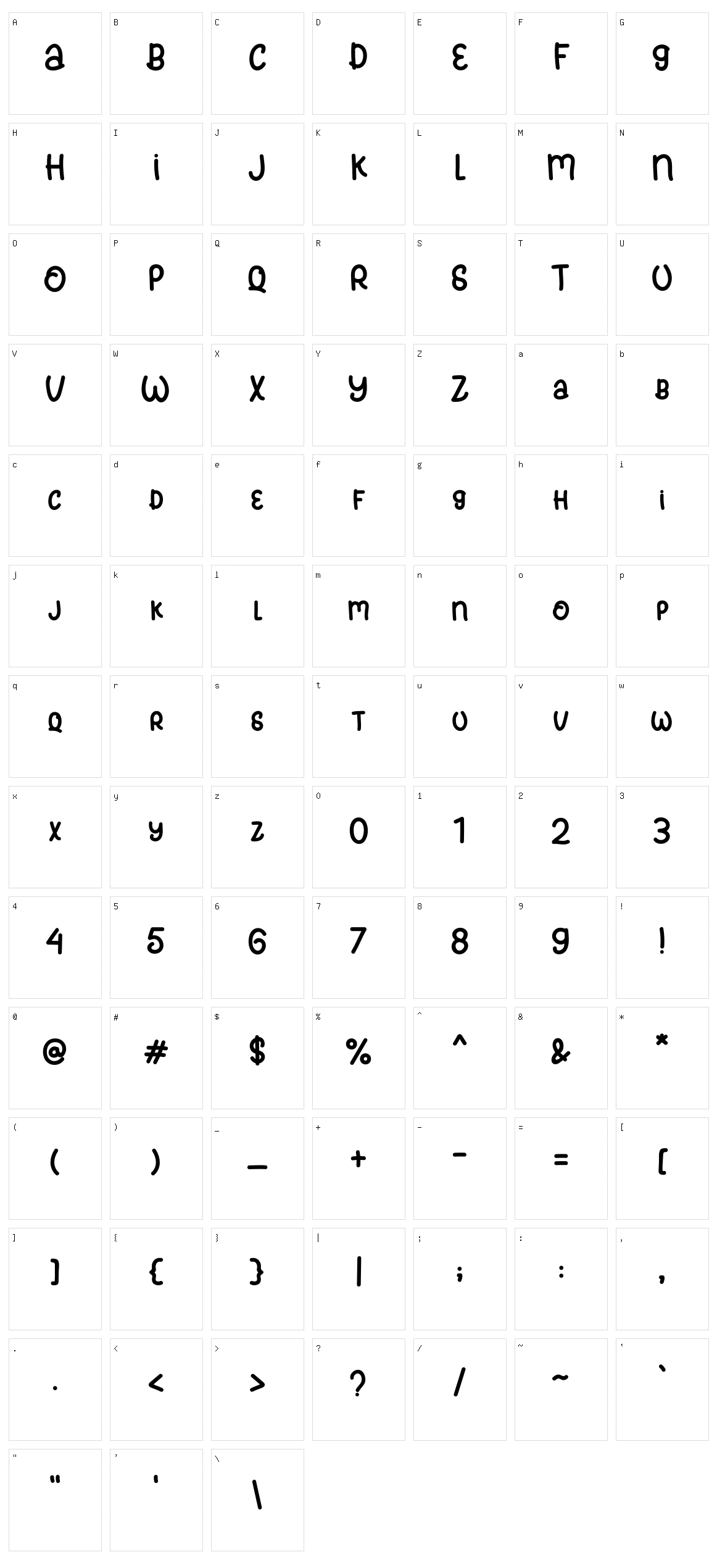 Meowcat Character Set