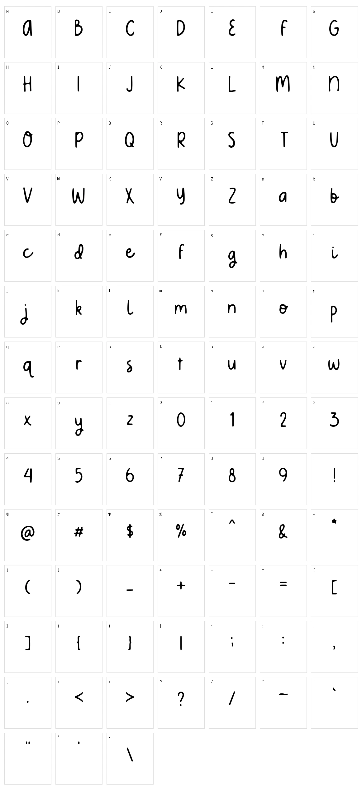 Meowtalk Character Set