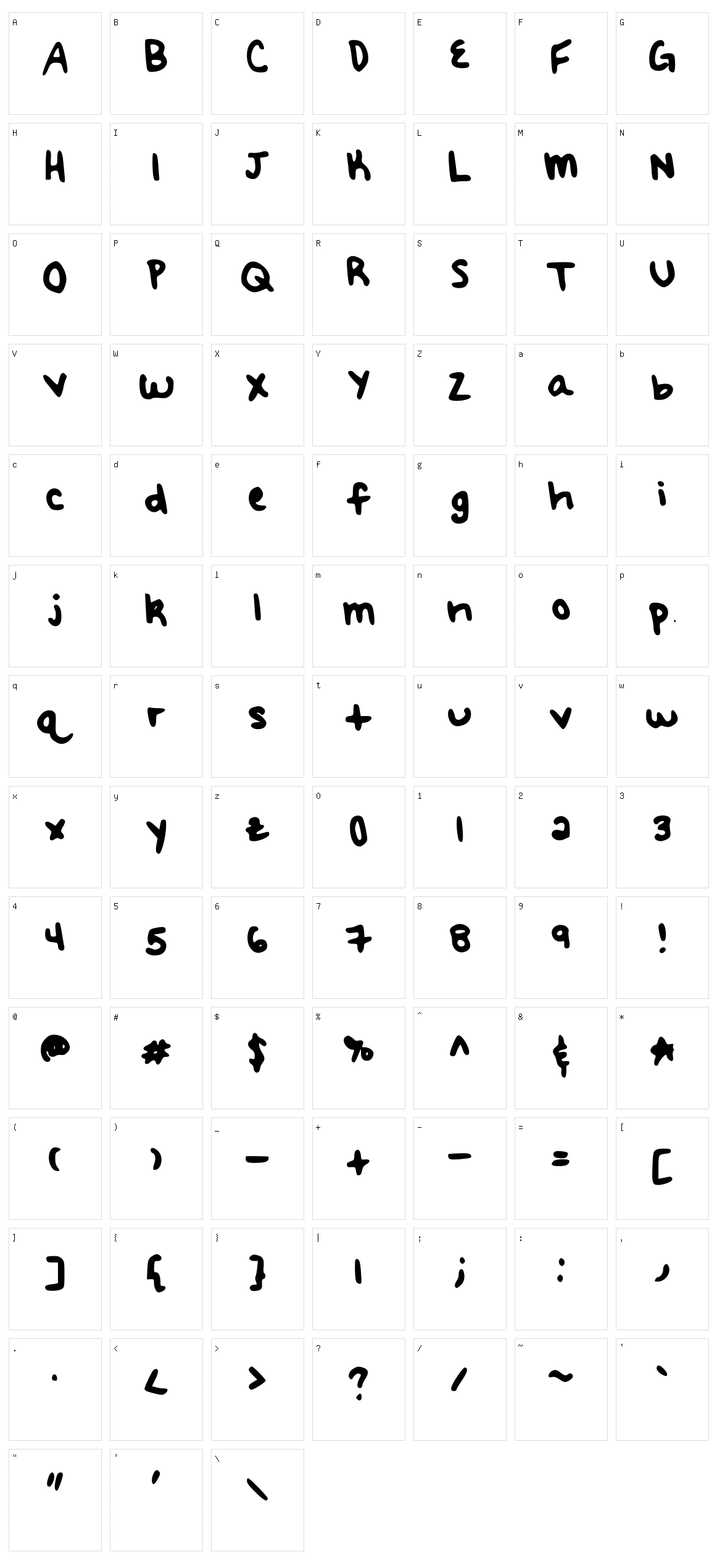 Meredith's Hand Character Set