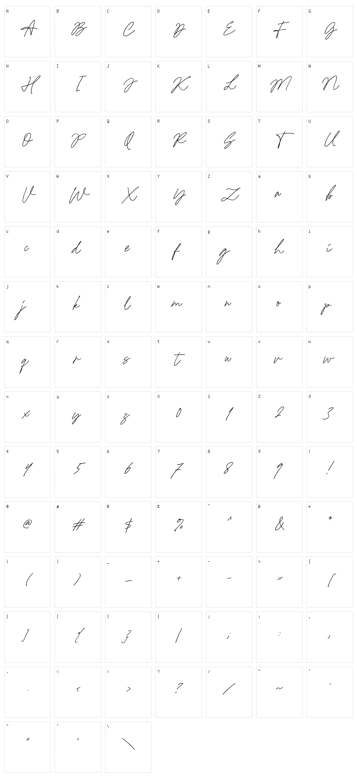 Merry Brook Character Set