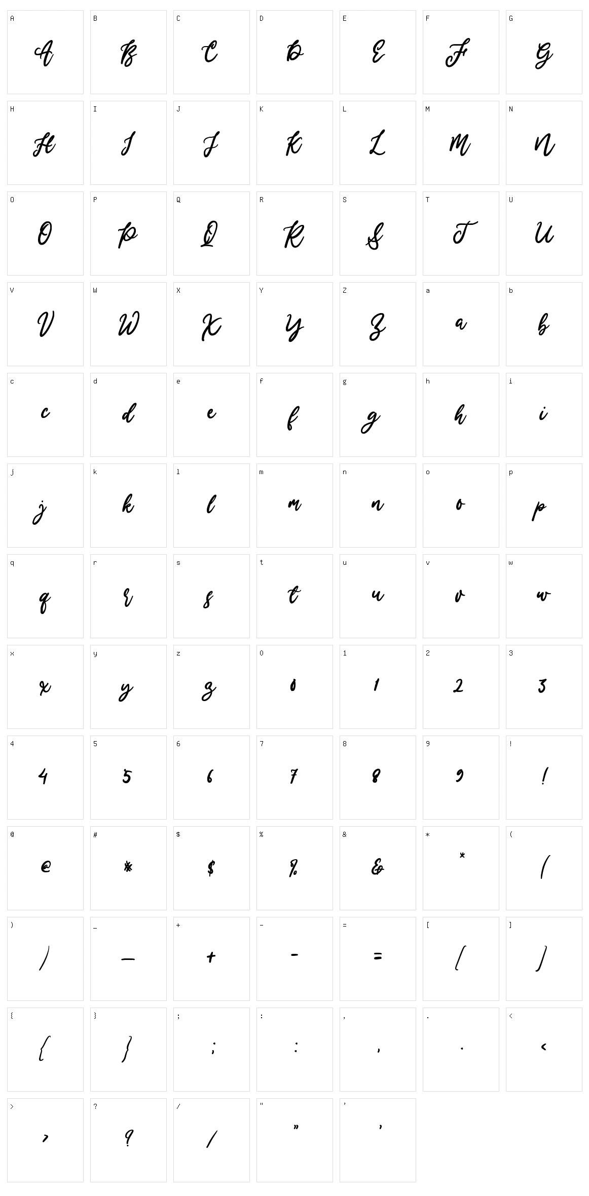 Merry Holly Character Set