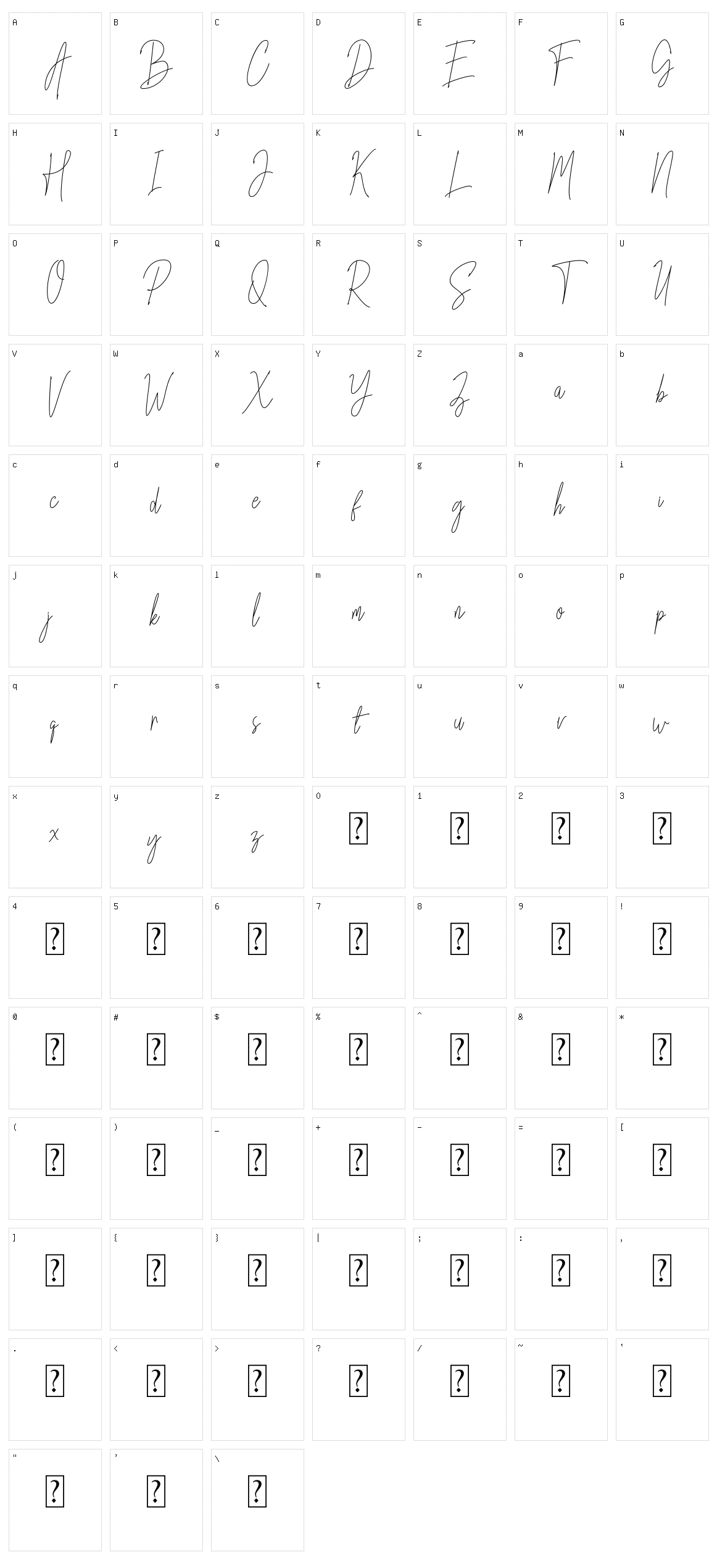 Mettallion Signature Character Set