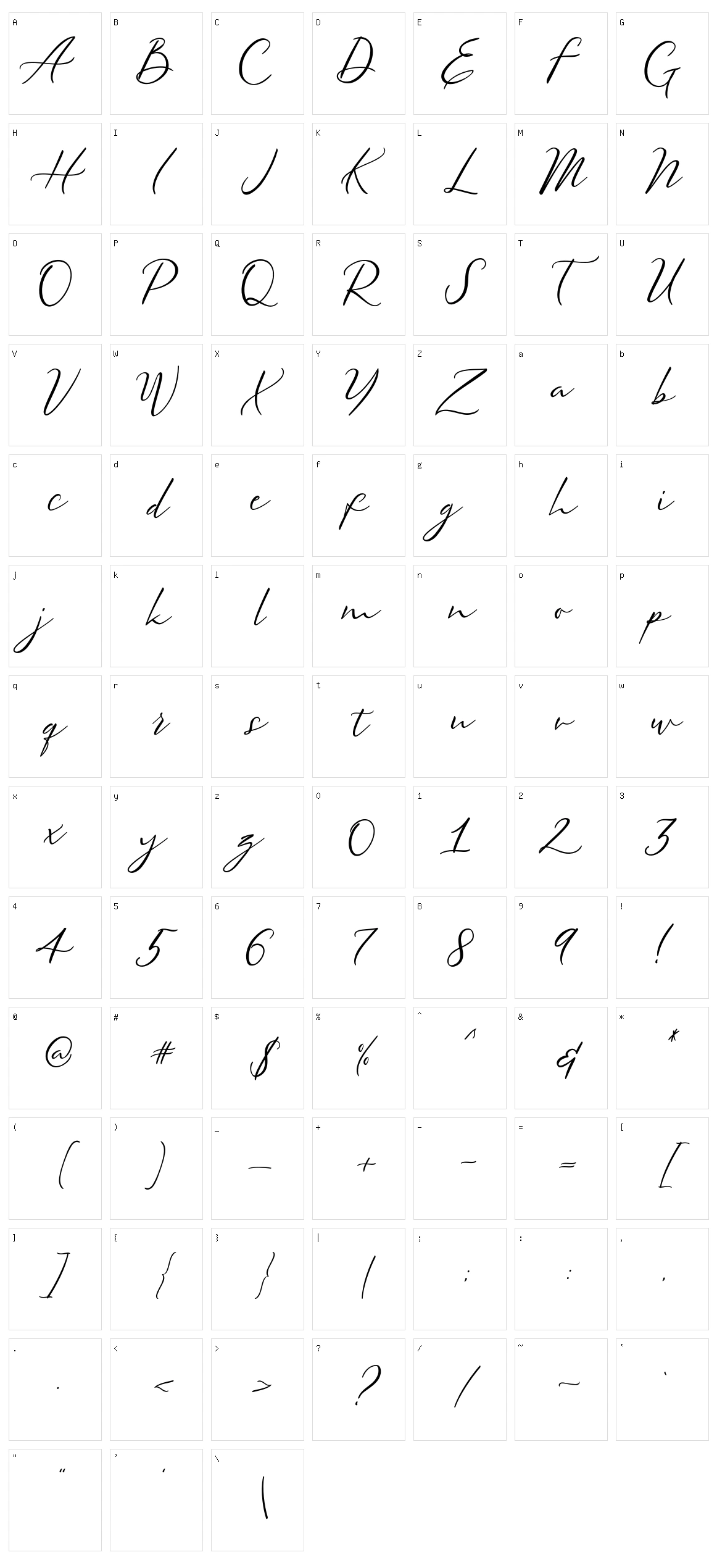 Meysha Character Set