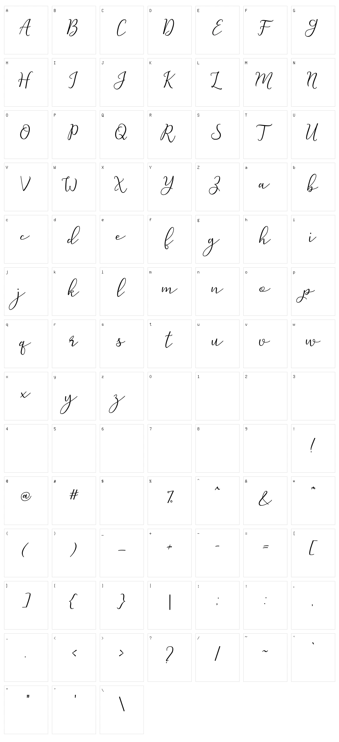 Michel Flow Character Set