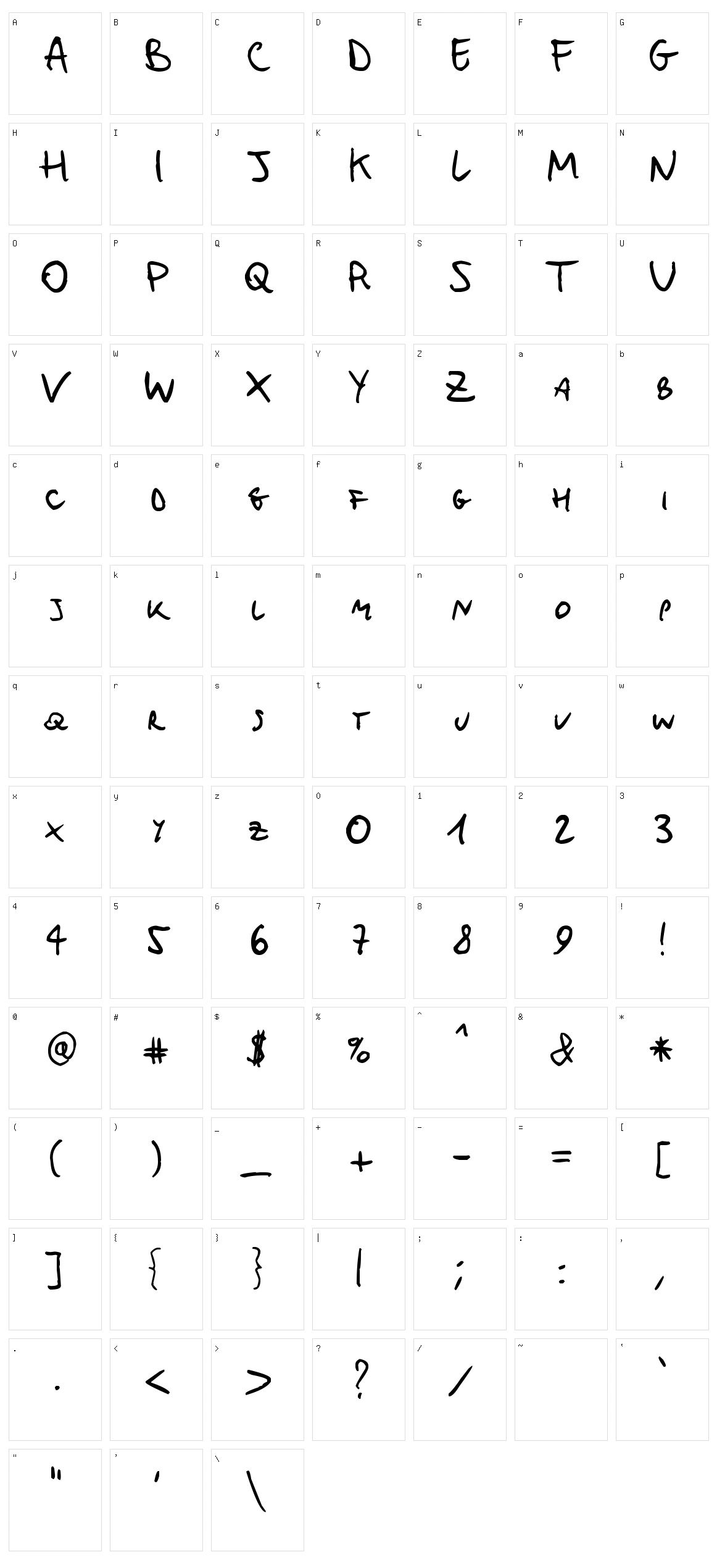 Micho Mucho Macho Character Set