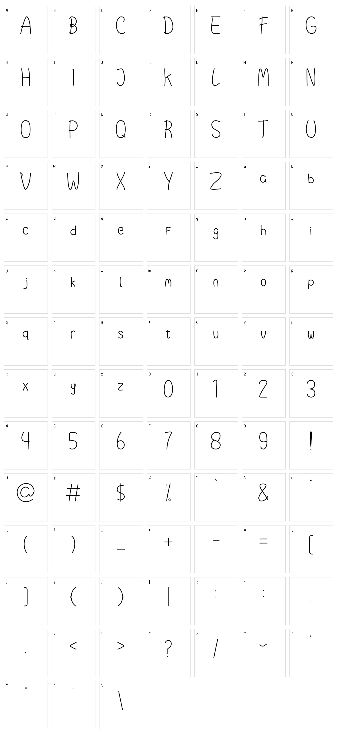 Microlet19 Character Set