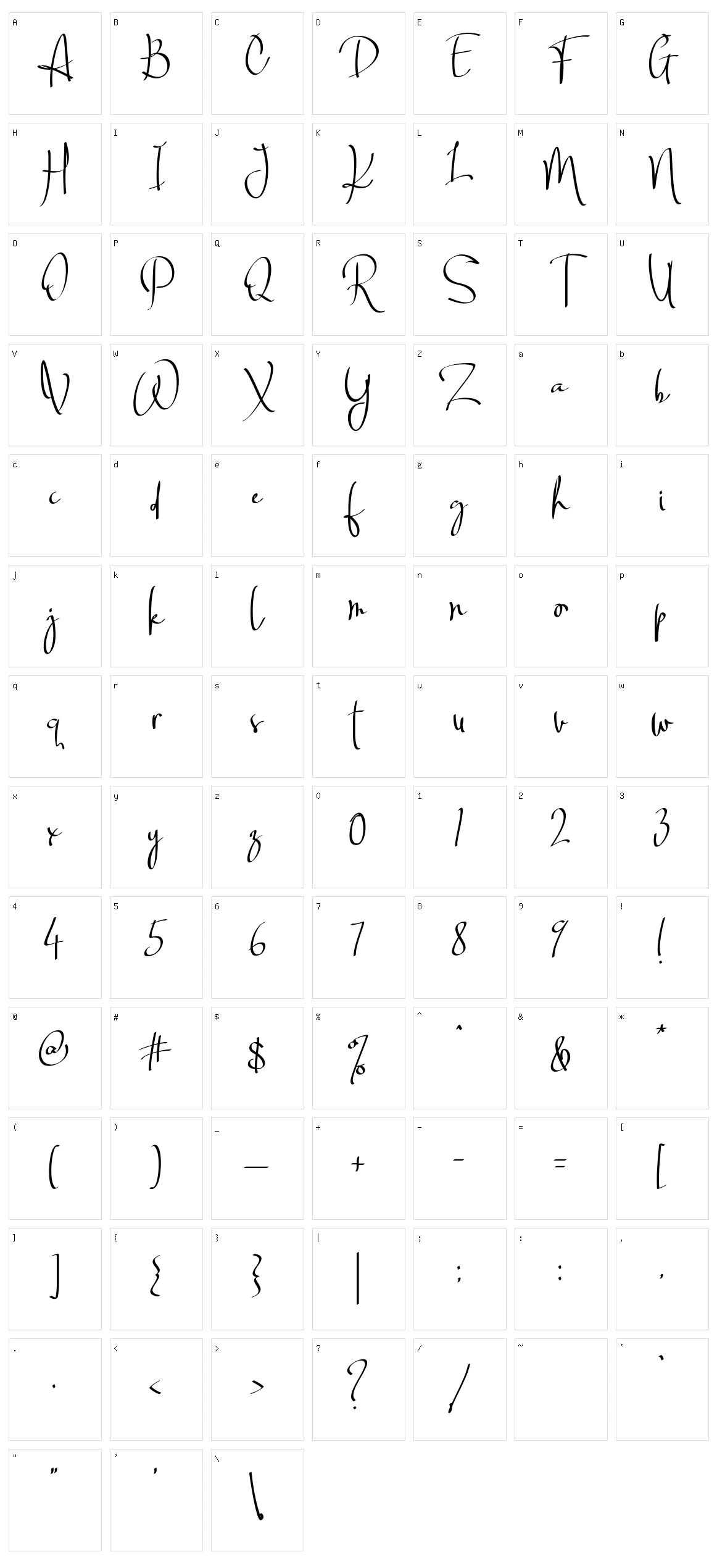 Middletown Character Set