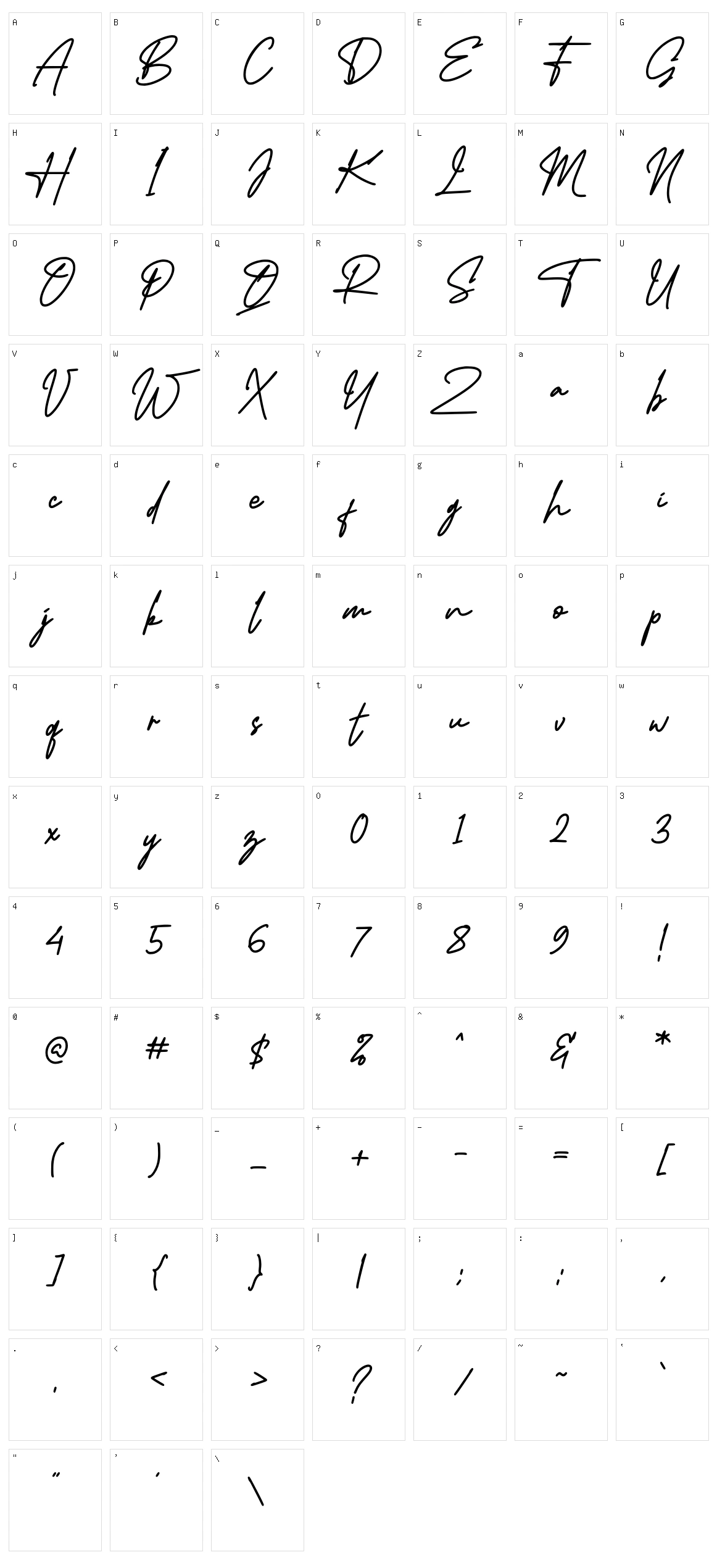 Midlestone Signature Character Set