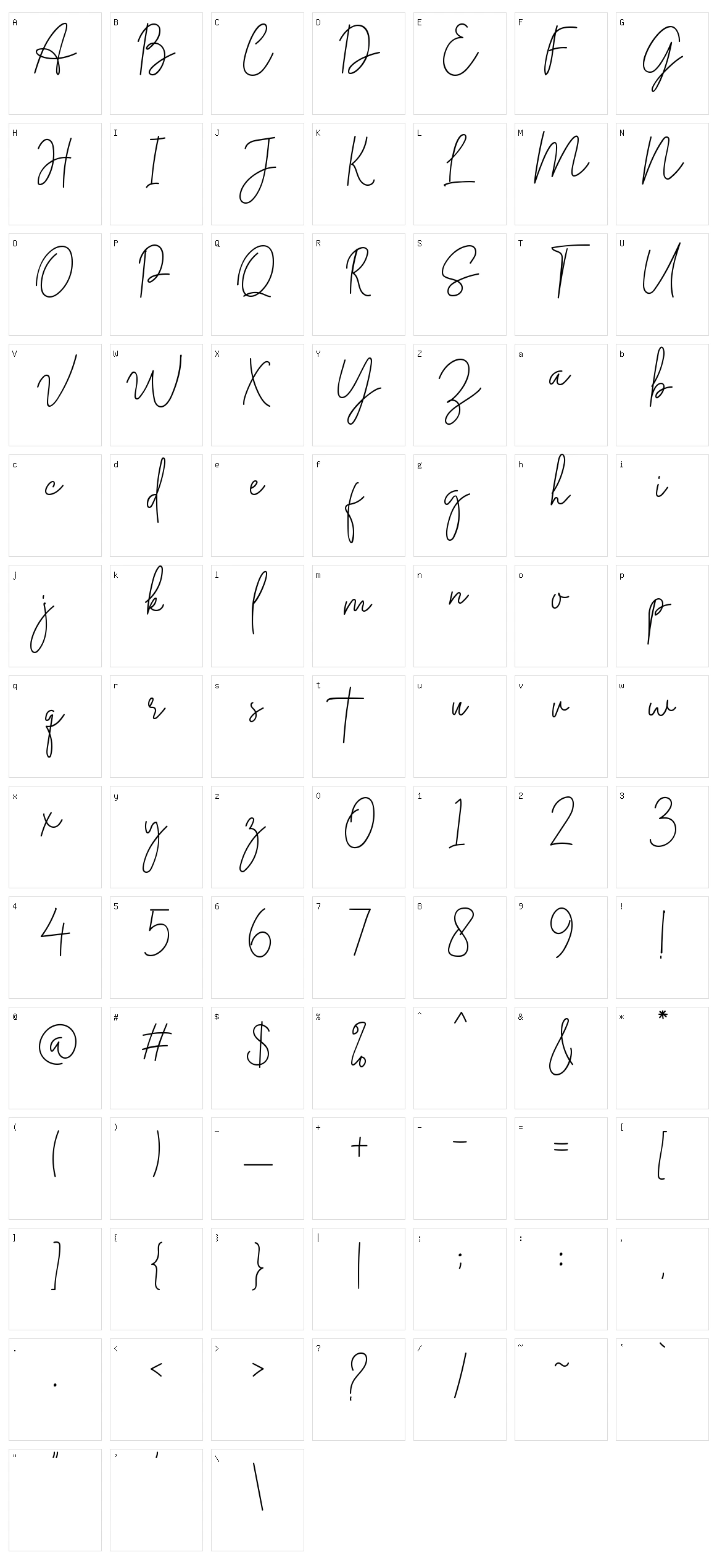 Midnight Signature Character Set