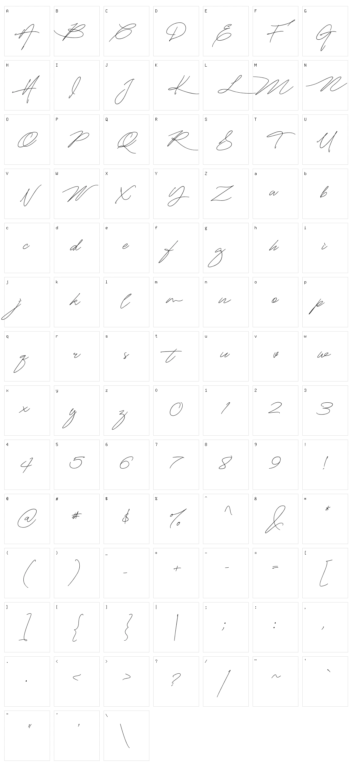 Mightam Character Set