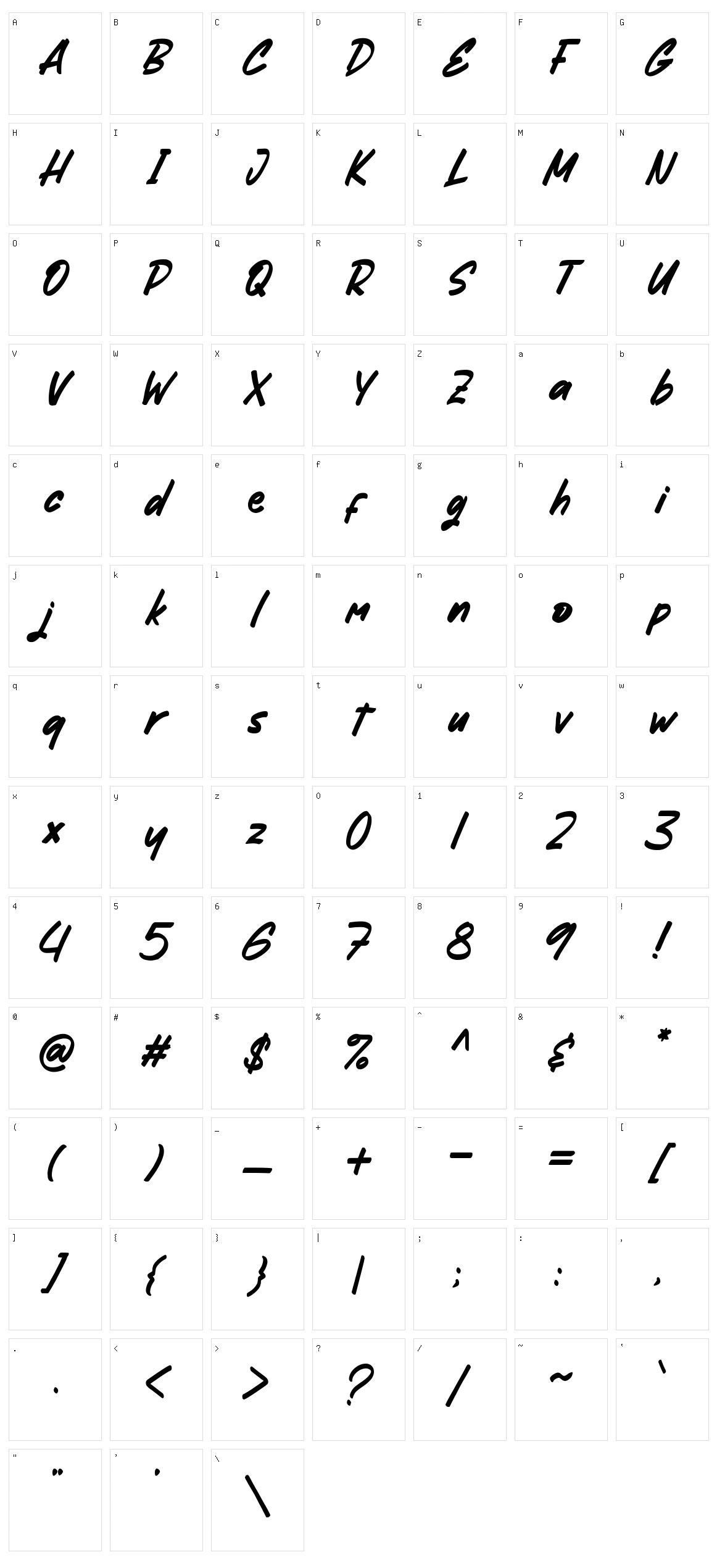 Mightsilly Character Set