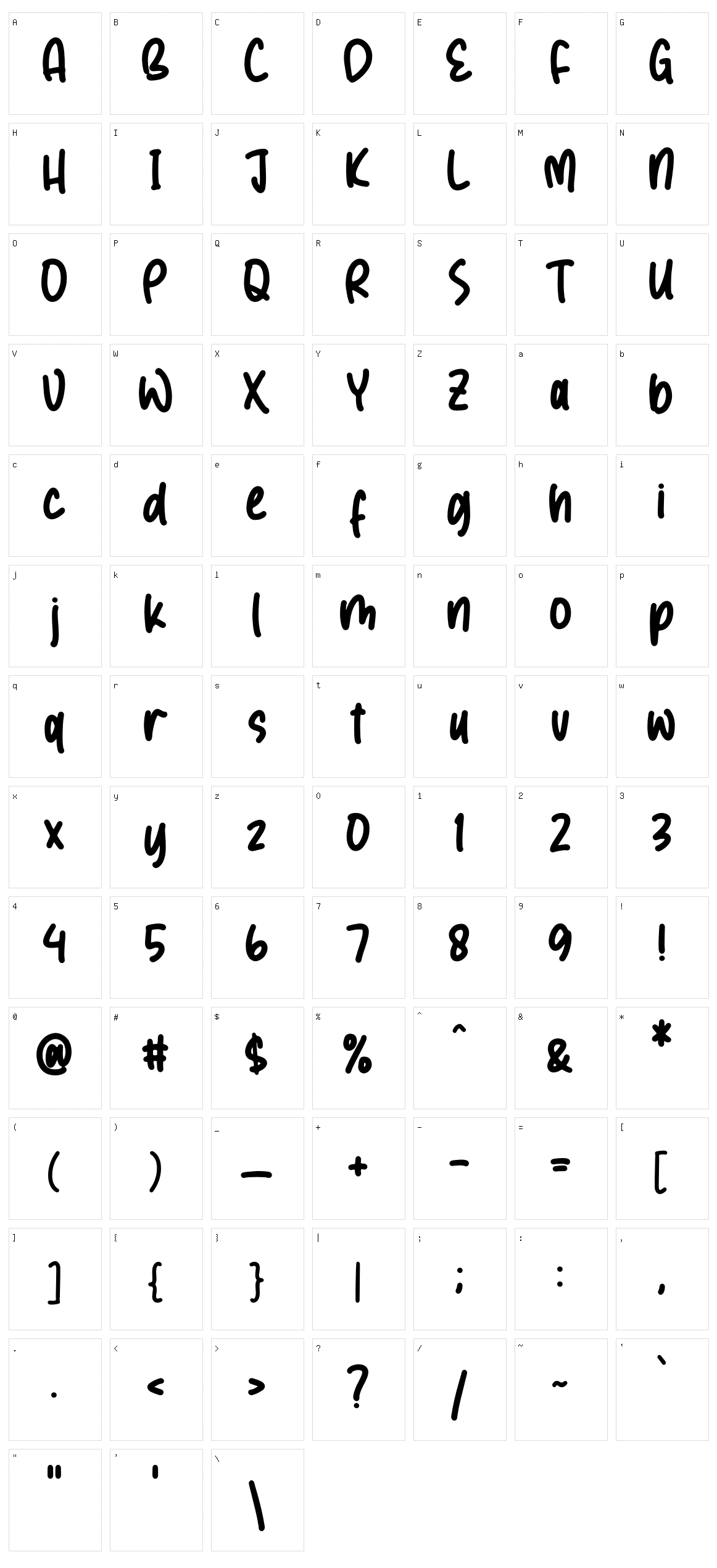 Mighuel Character Set