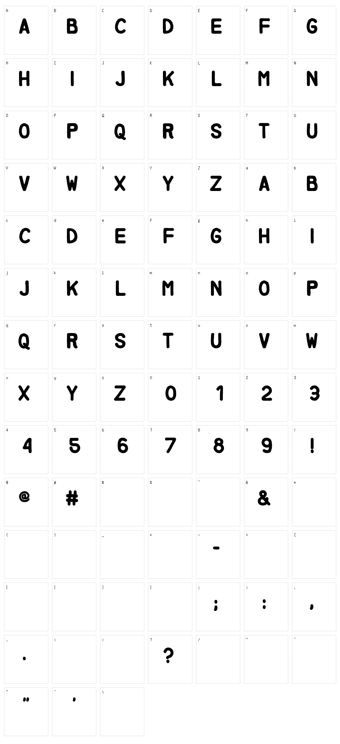 Miglia Character Set