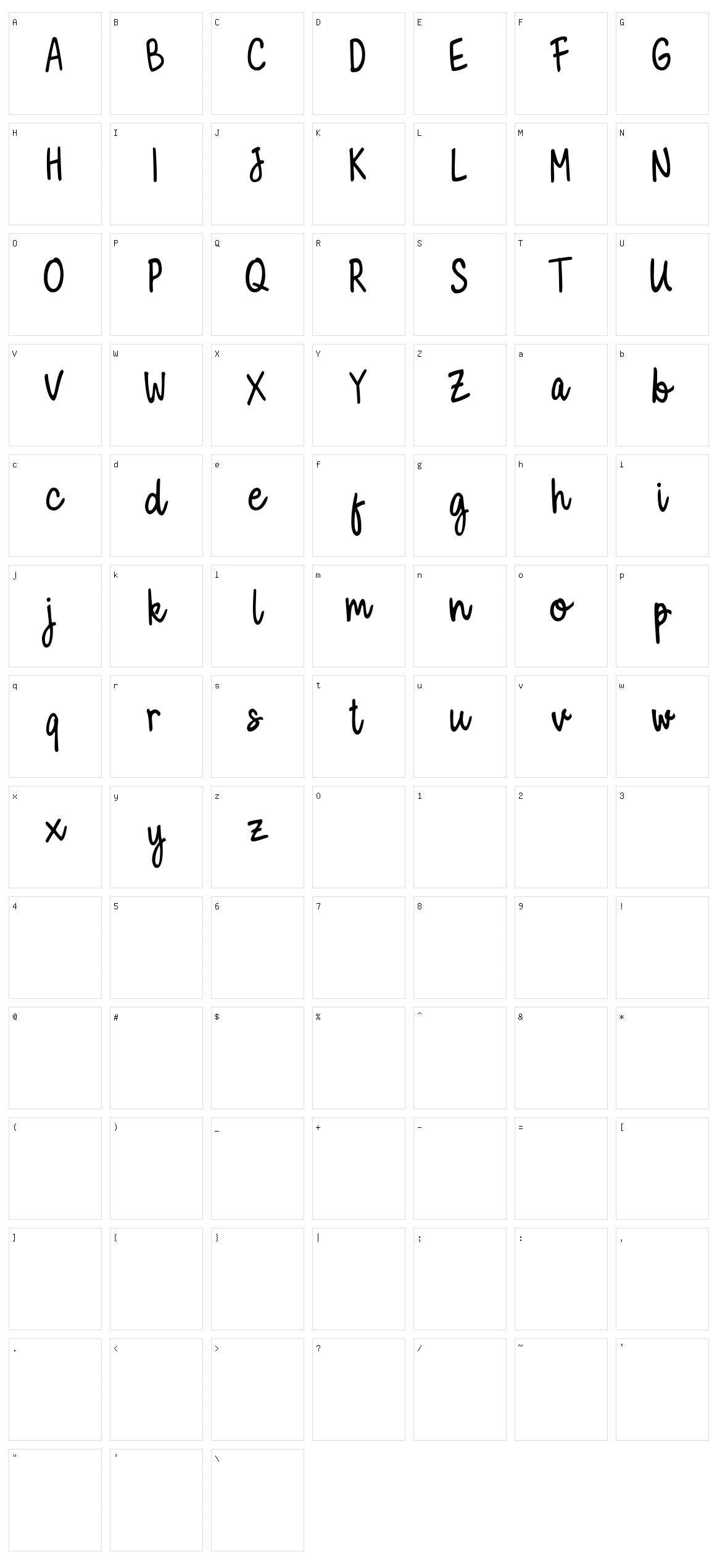 Milky Cookies Script Character Set
