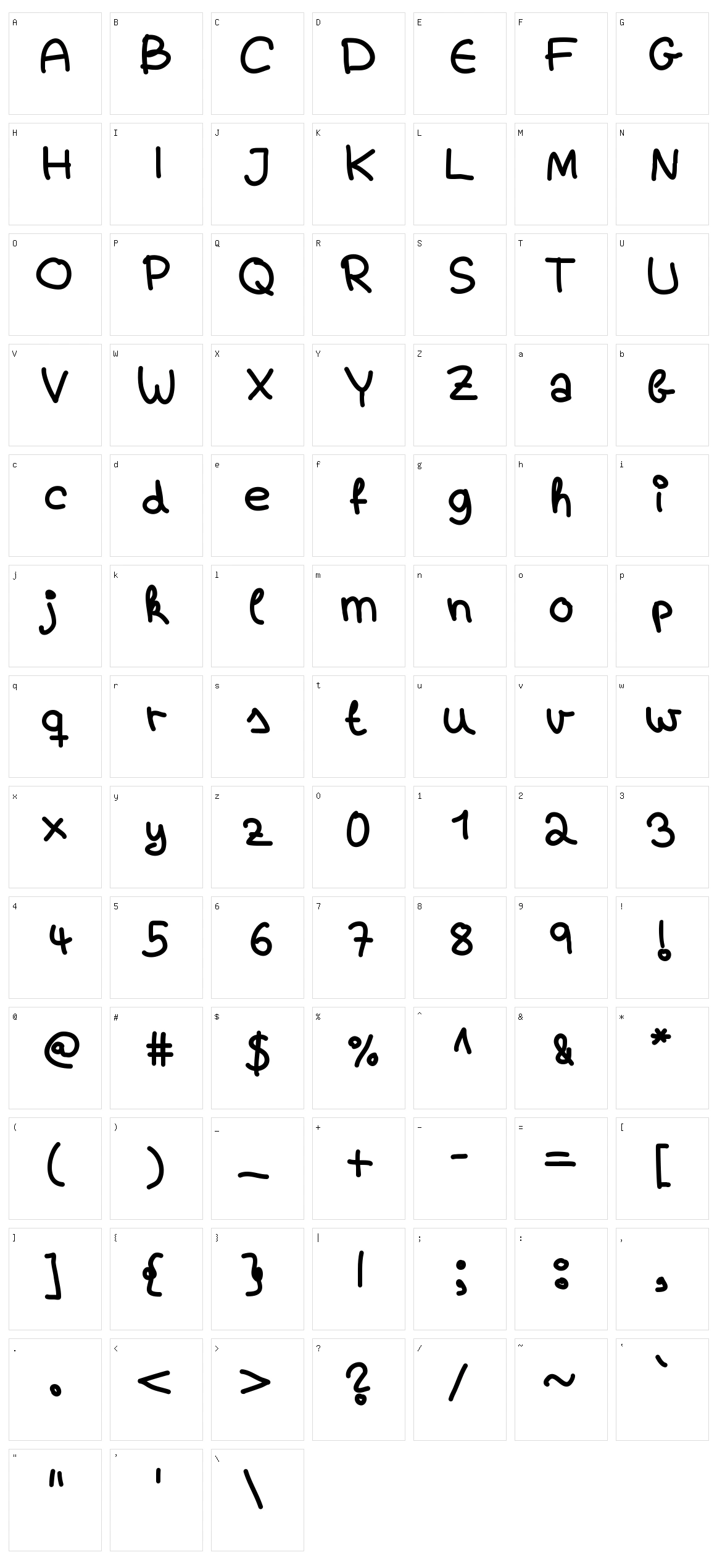 Milky Letters Character Set