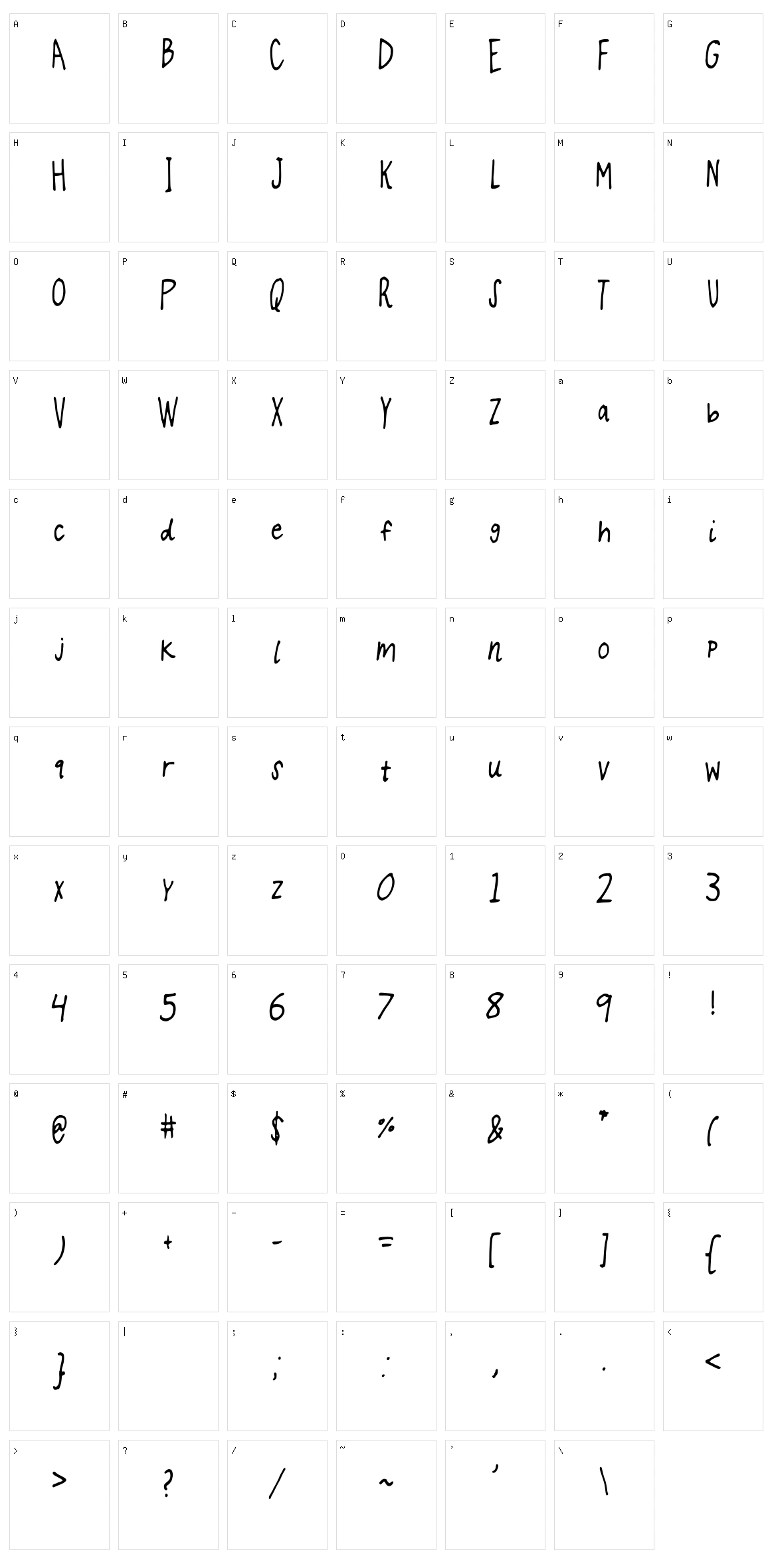 Mince Character Set