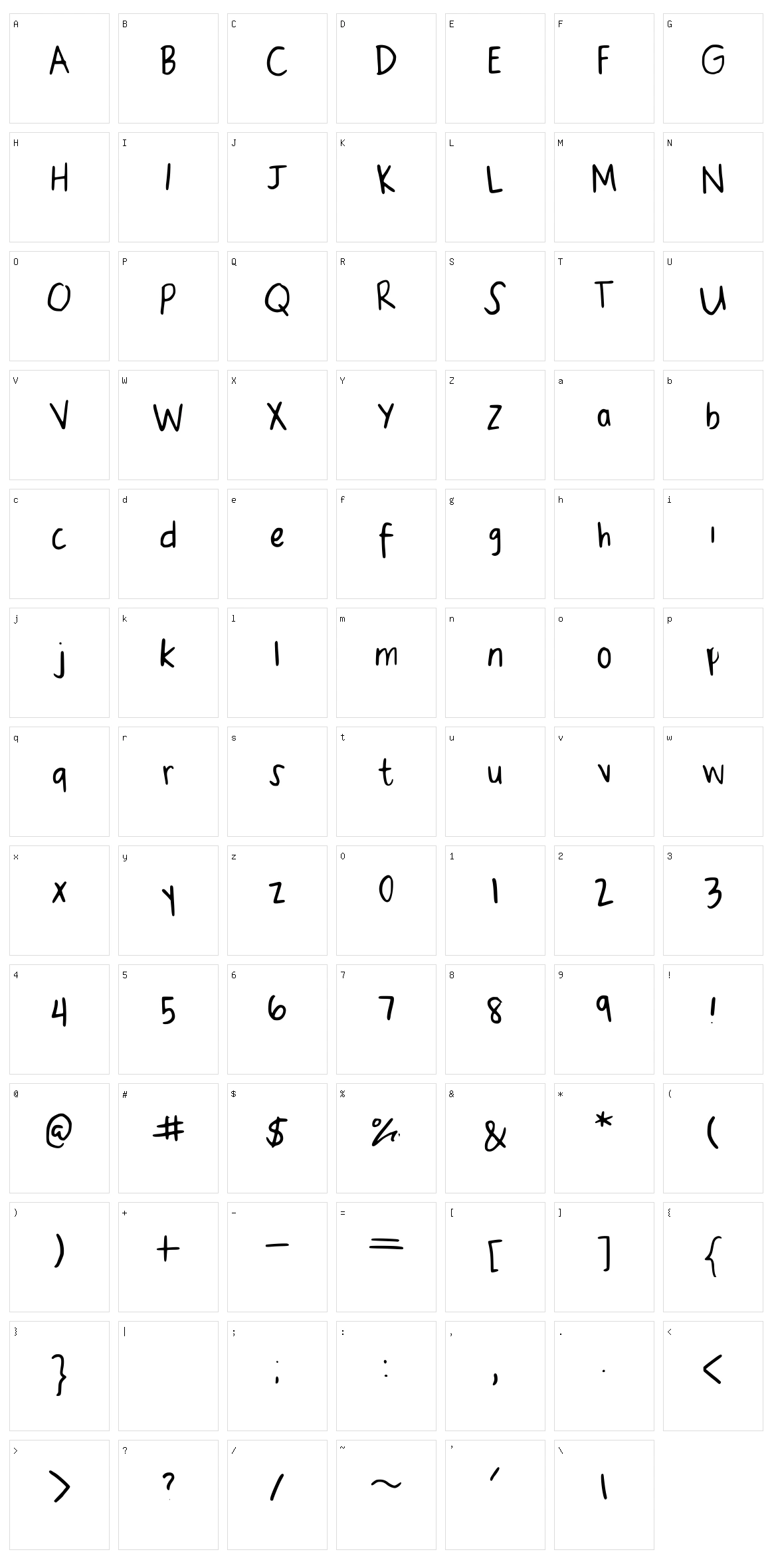 Mine Character Set