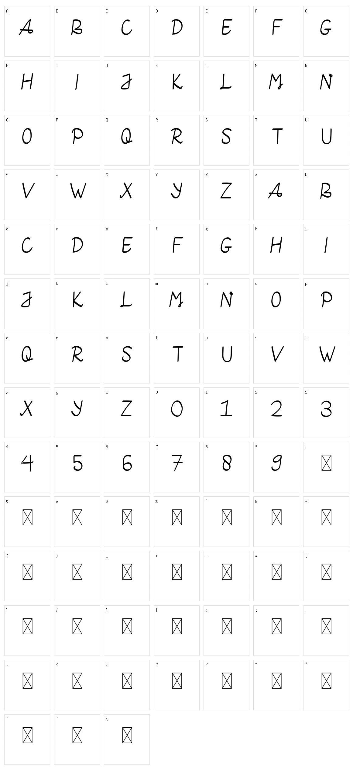 Minggu Character Set