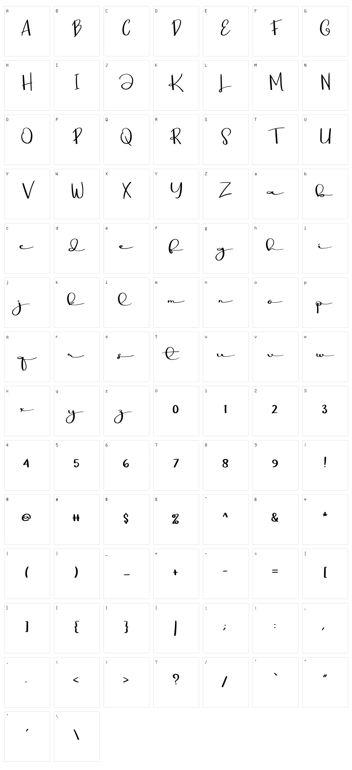 Minimalist Signature Character Set