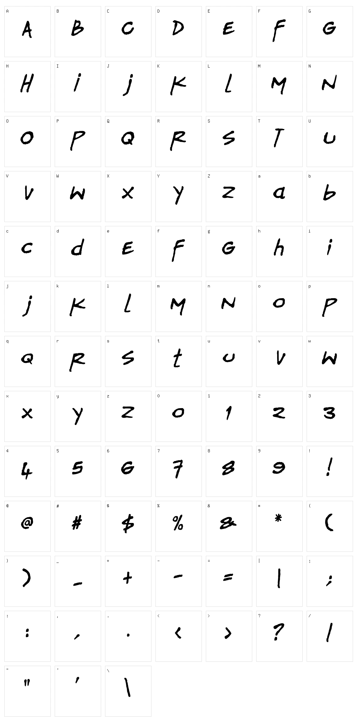 Minus Cre Character Set